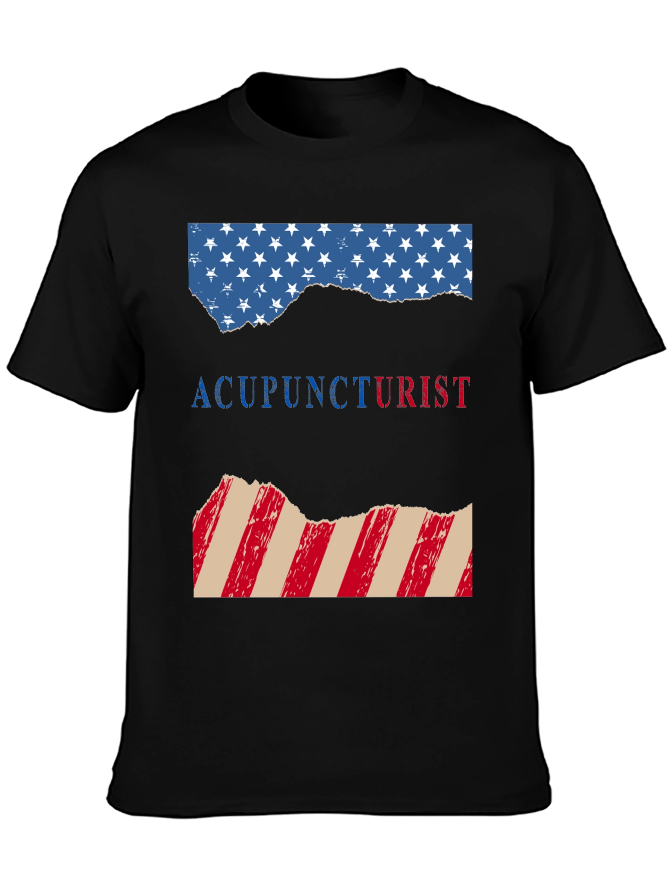 Acupuncturist Patriotic American Flag T-Shirt