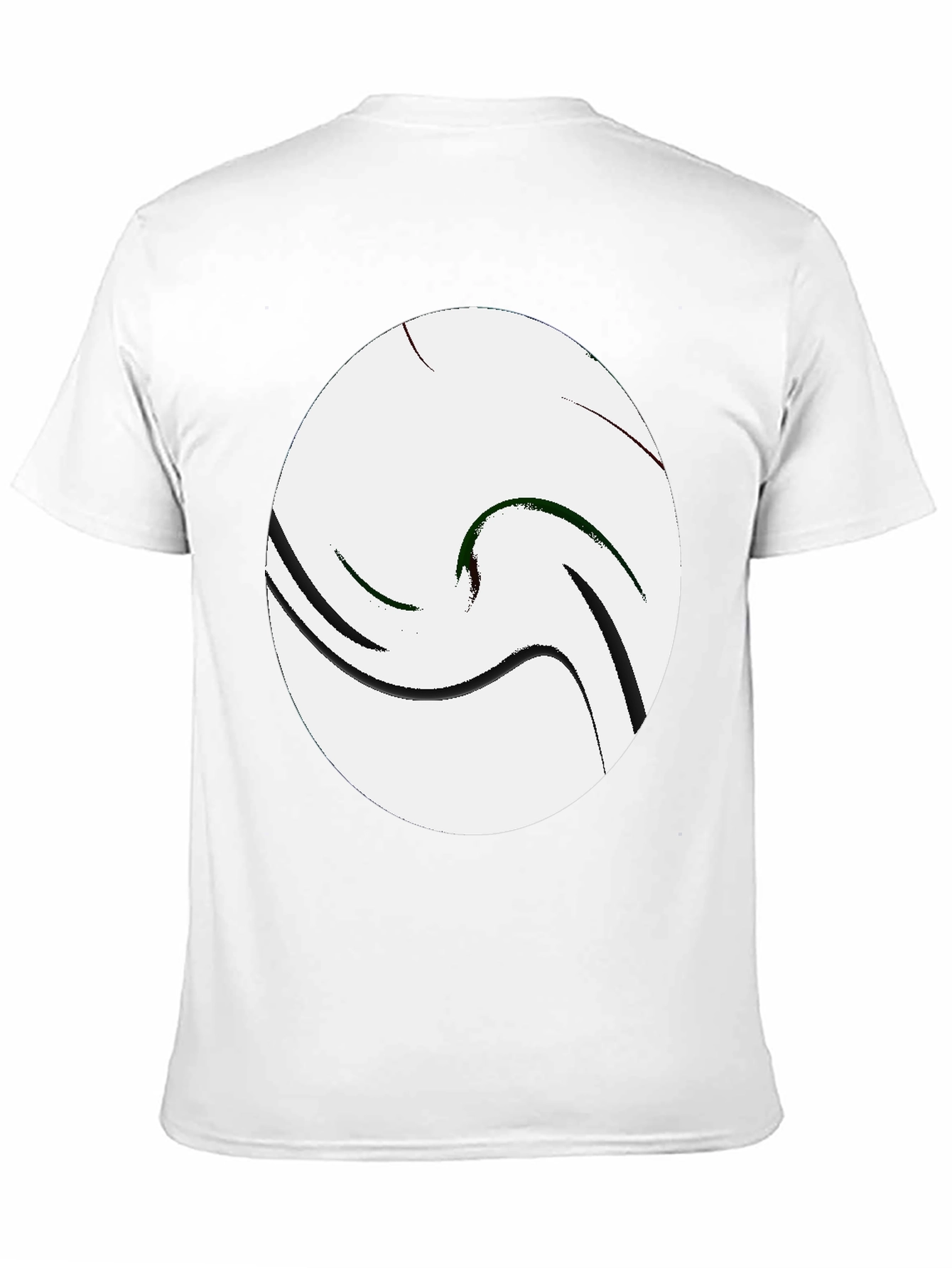 Abstract Swirl Graphic Tee - Casual Black T-Shirt