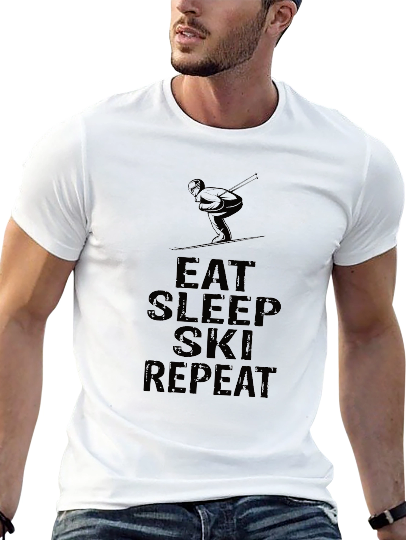 Eat Sleep Ski Repeat Graphic T-Shirt