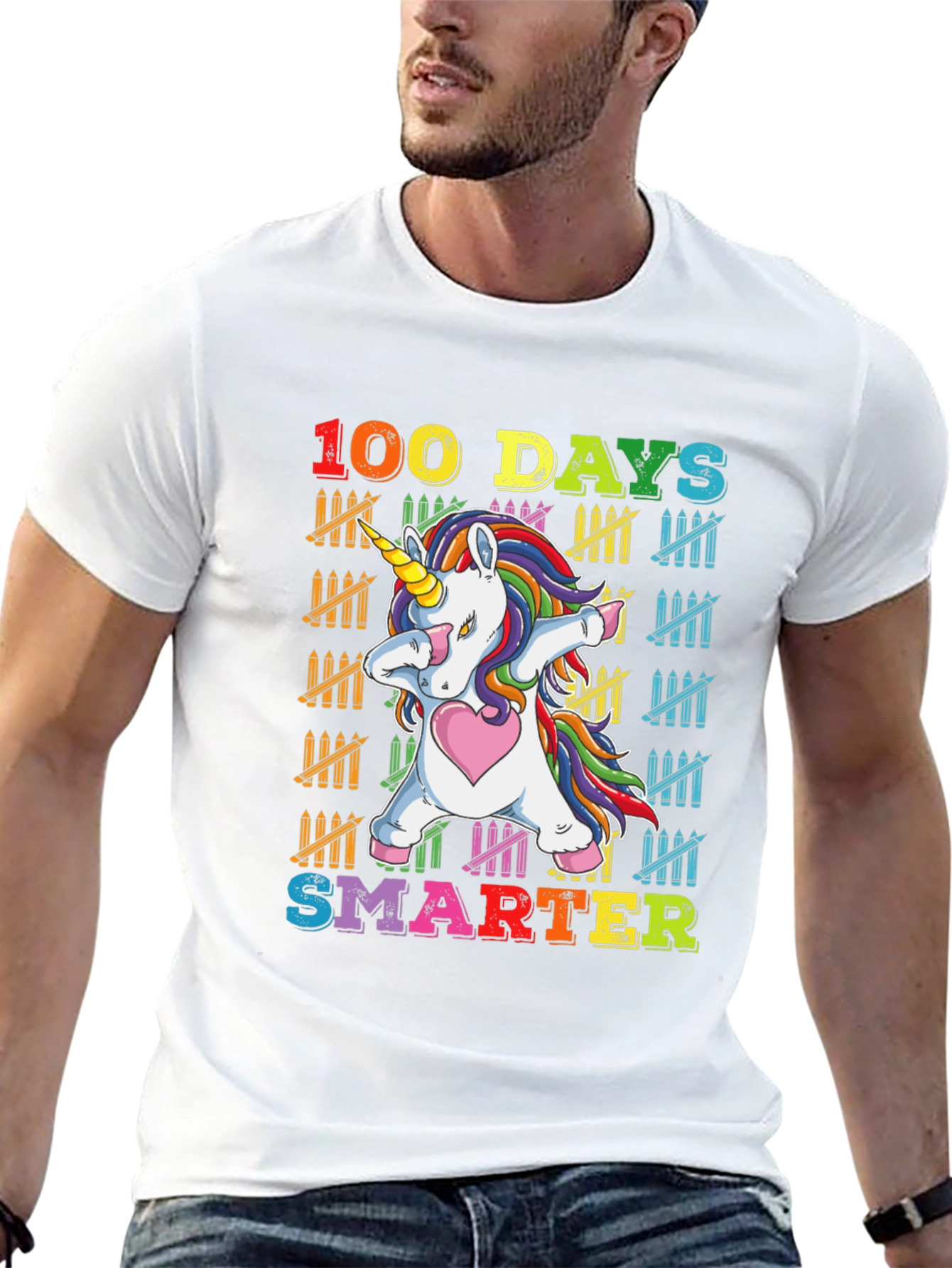 100 Days Smarter Unicorn Dabbing T-Shirt