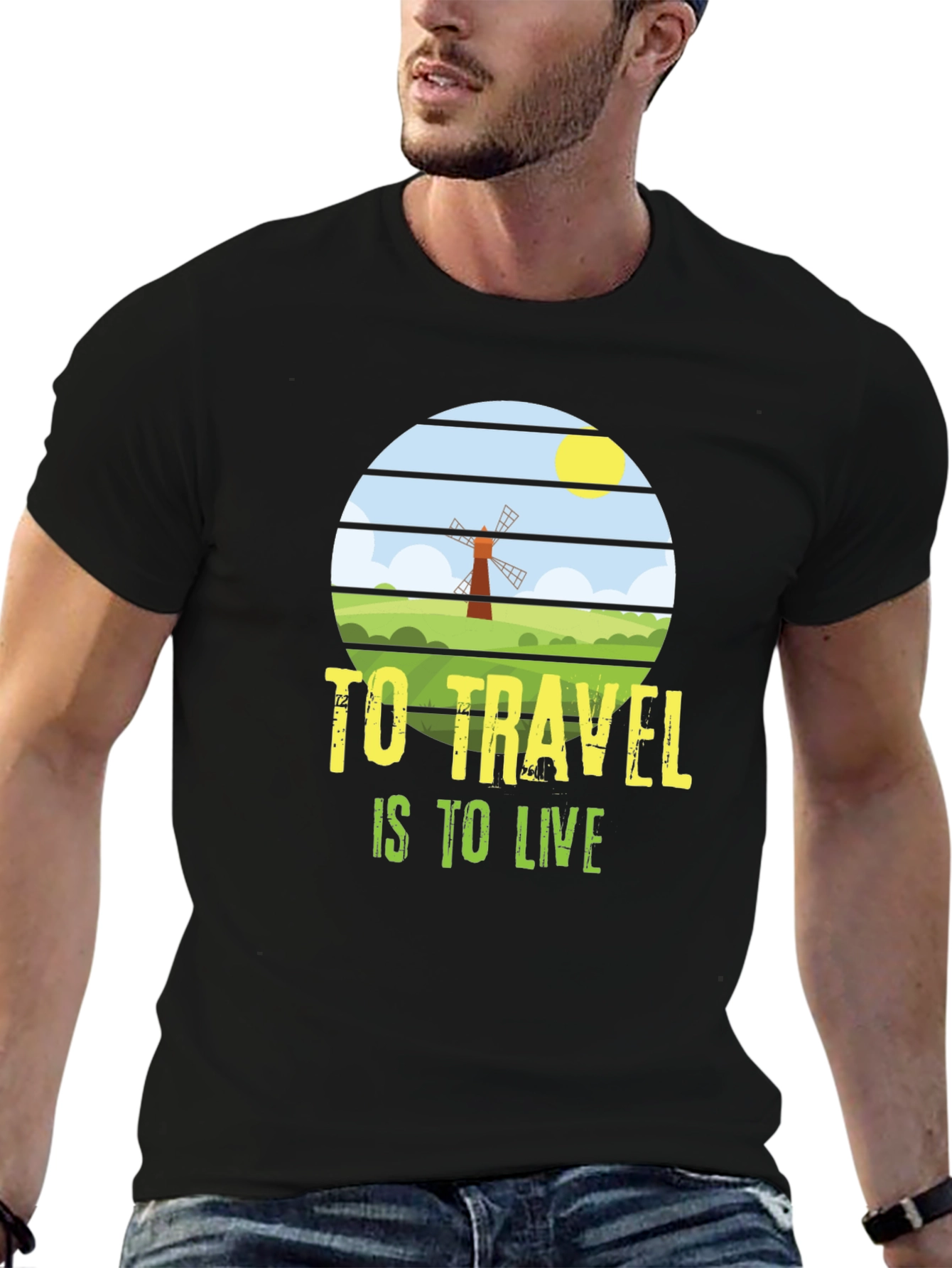 Travel is to Live T-Shirt - Black Graphic Tee
