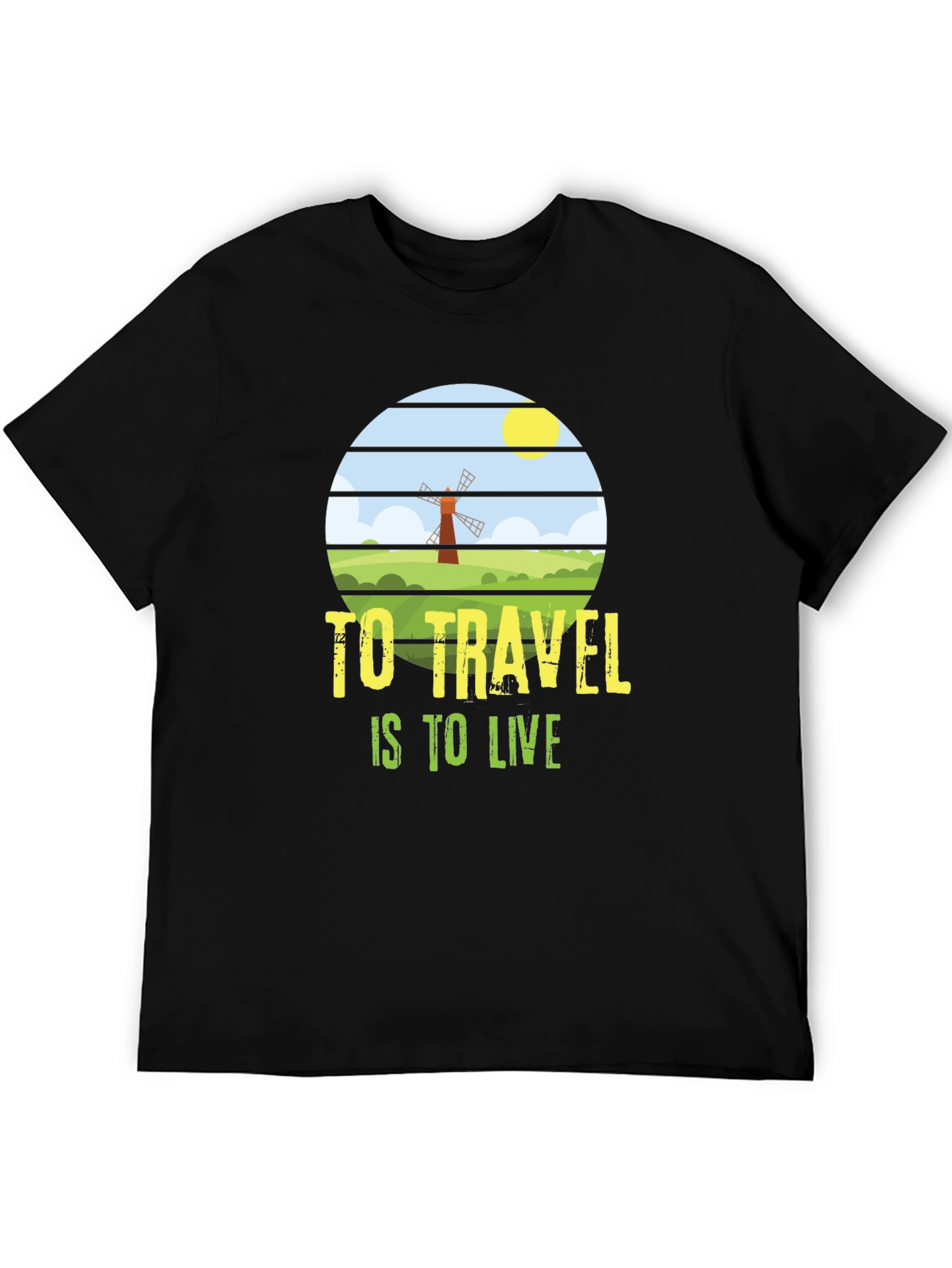 Travel is to Live T-Shirt - Black Graphic Tee