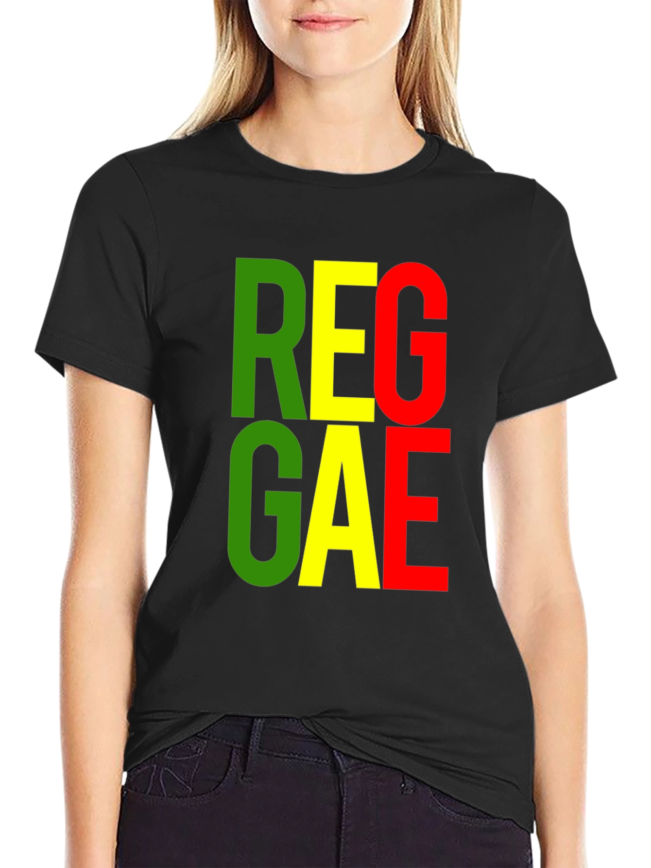 Reggae Graphic Tee - Black Cotton T-Shirt