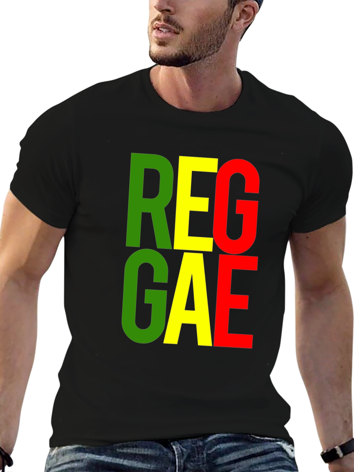 Reggae Graphic Tee - Black Cotton T-Shirt