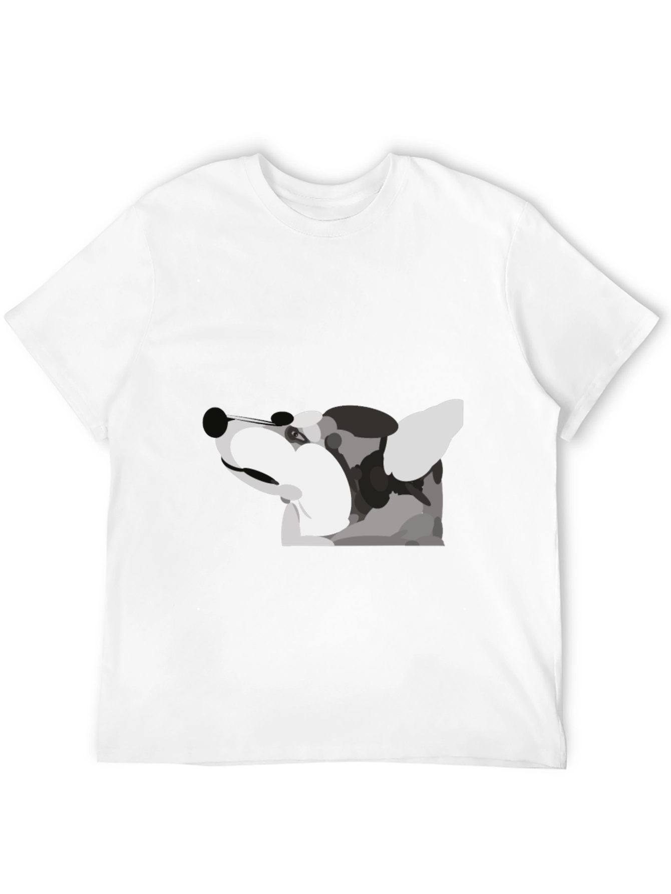Modern Dog Graphic Tee - Black Cotton Blend