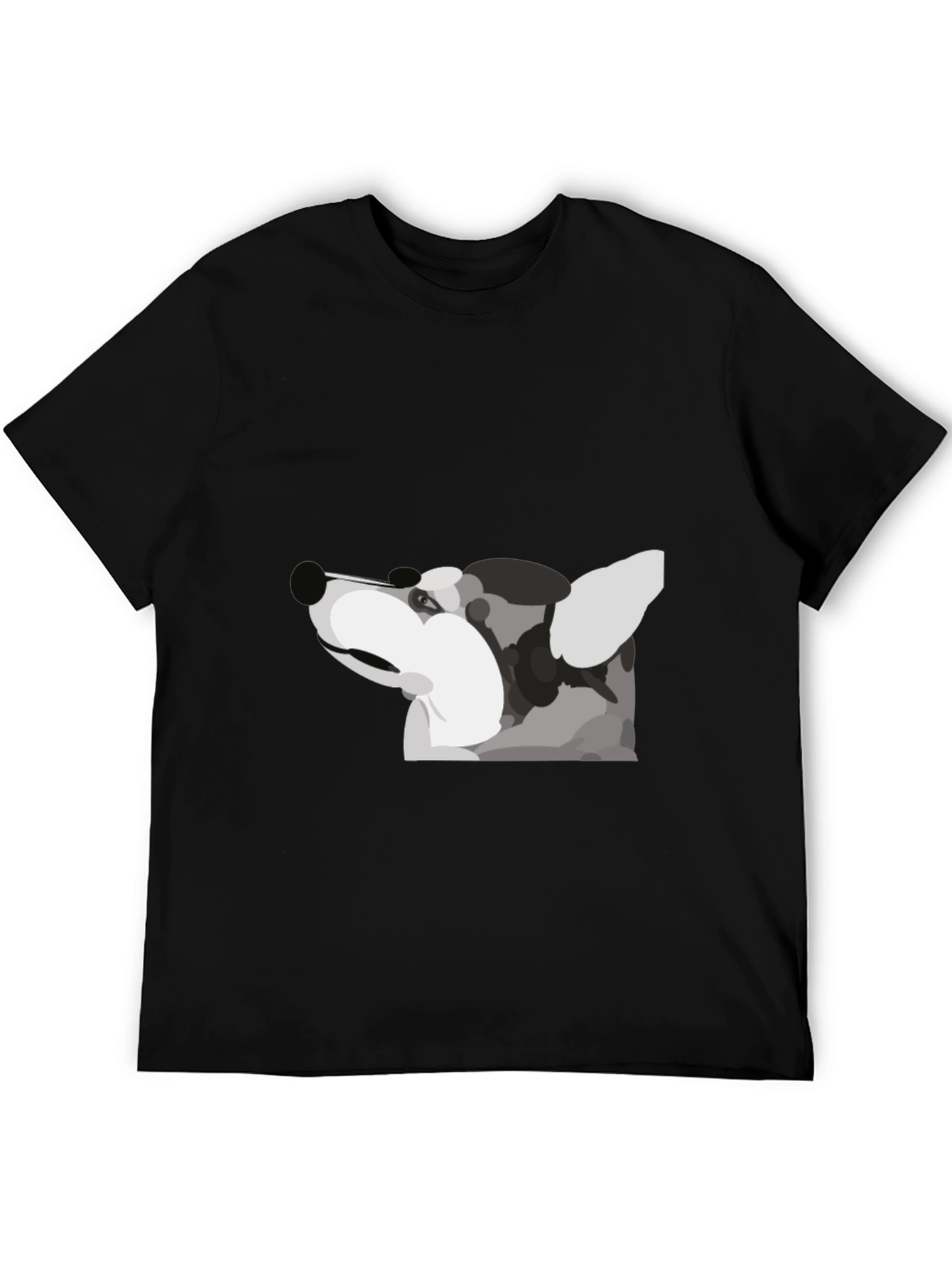 Modern Dog Graphic Tee - Black Cotton Blend