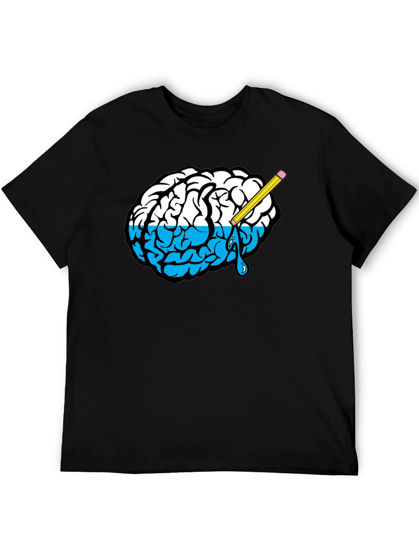 Creative Brain Tee - Black Cotton Graphic T-Shirt