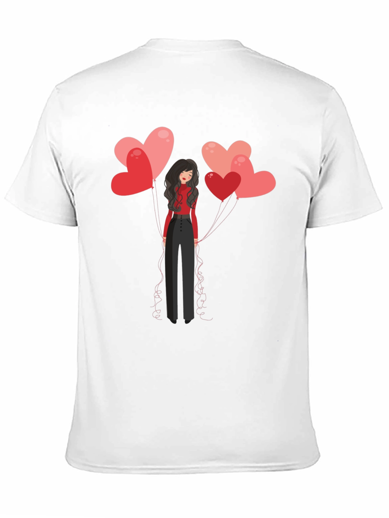 Heart Balloons Graphic Tee - Black