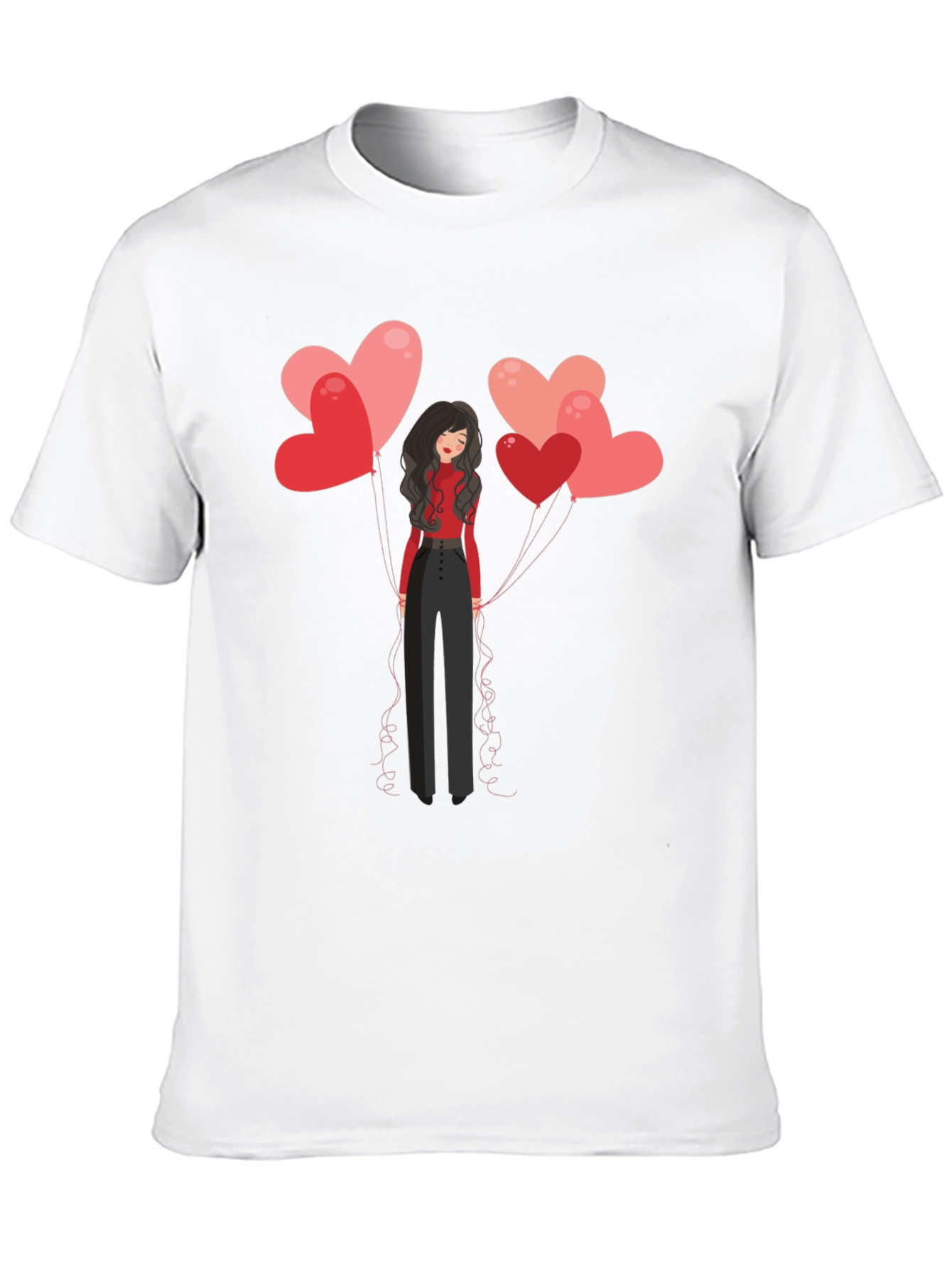 Heart Balloons Graphic Tee - Black