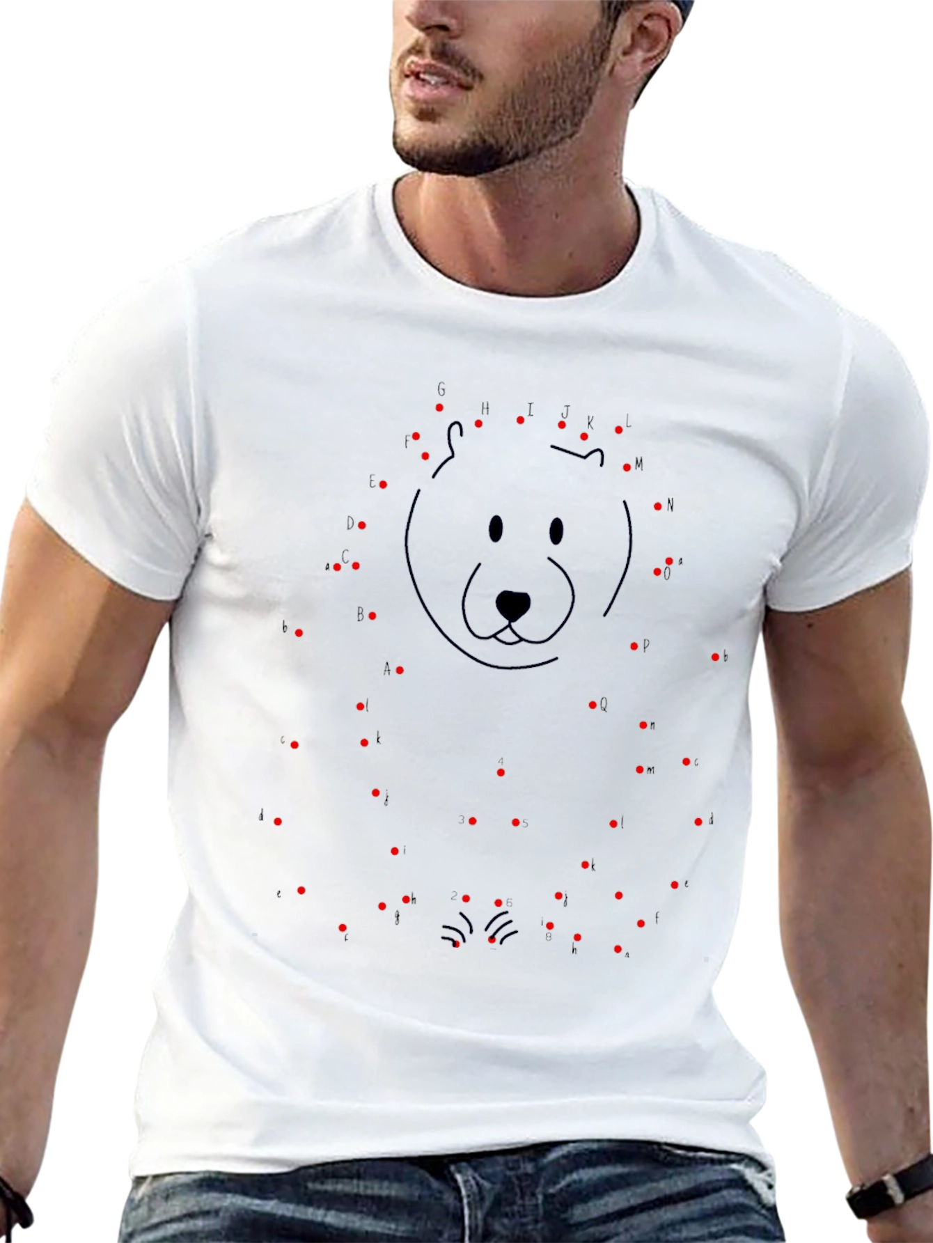Connect the Dots Bear Graphic T-Shirt - Black