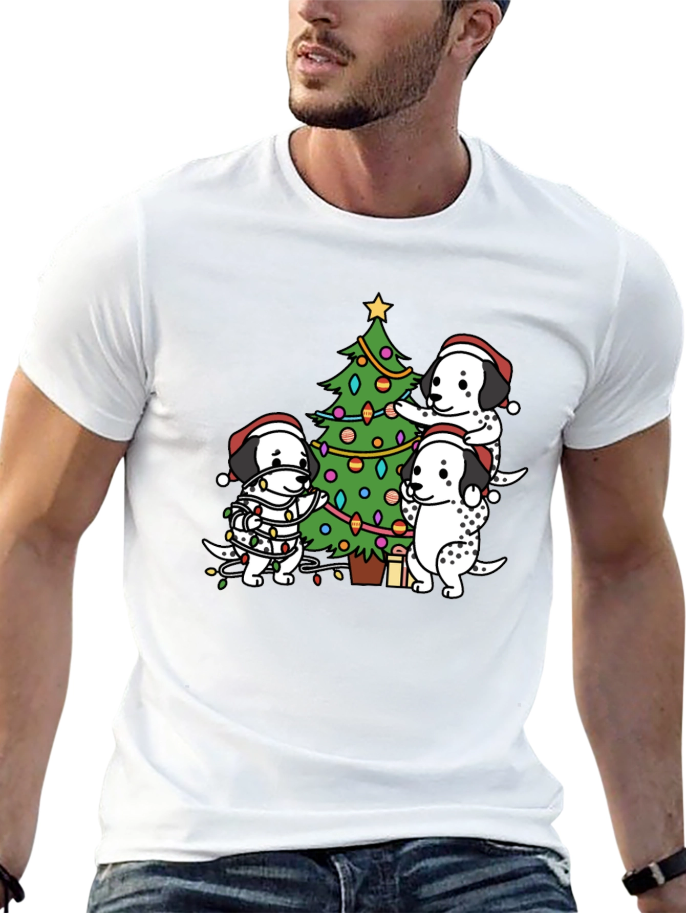 Dog Christmas Tree T-Shirt Holiday Tee