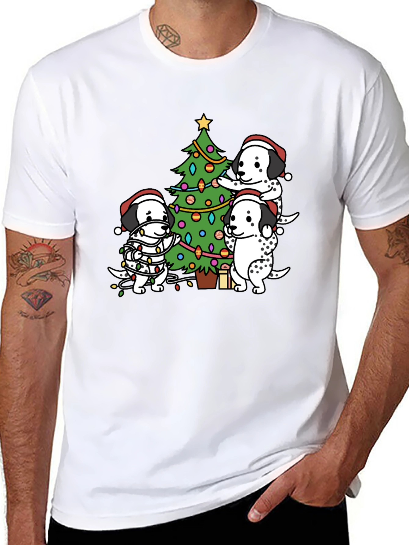 Dog Christmas Tree T-Shirt Holiday Tee