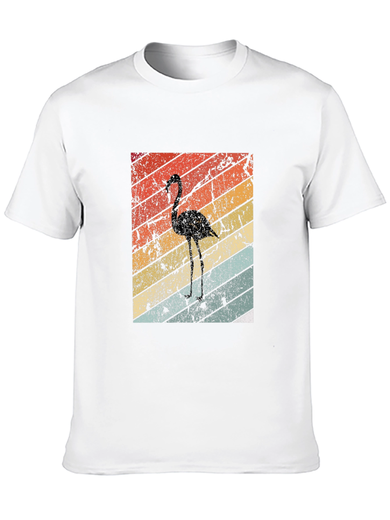 Retro Flamingo Graphic Tee - Black