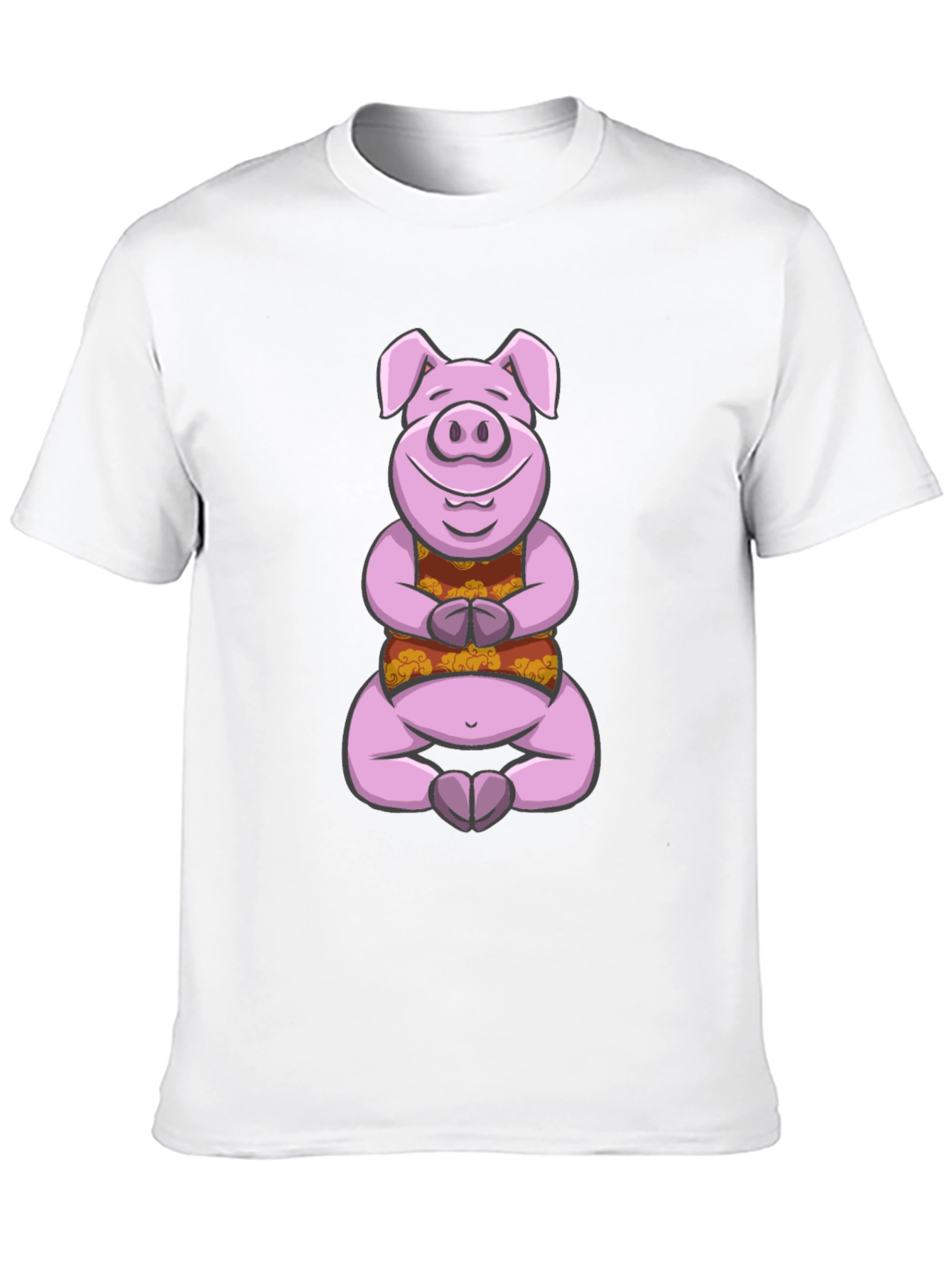 Meditating Pig T-Shirt - Zen Animal Design