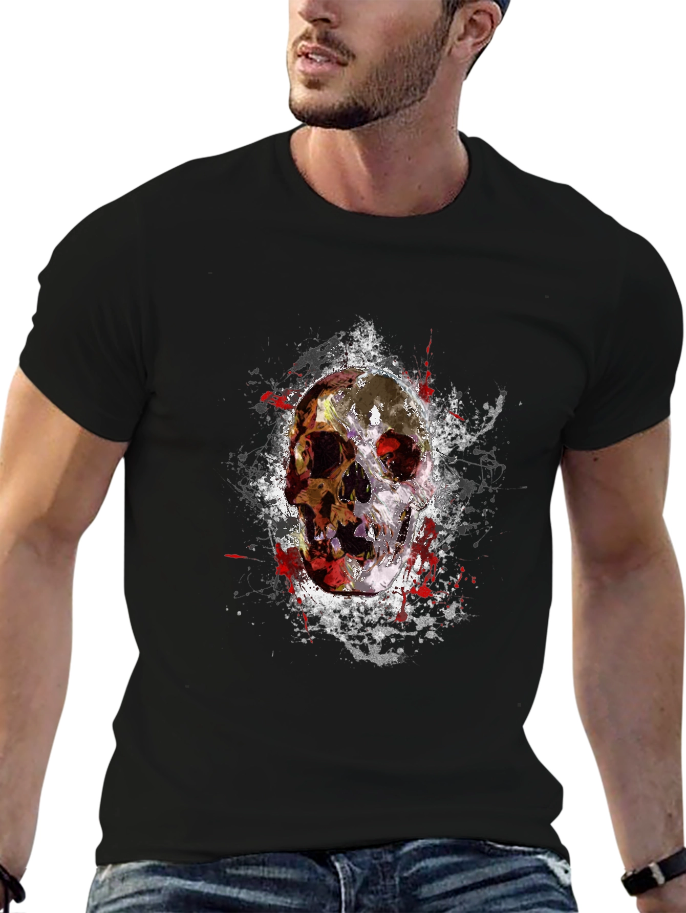 Skull Graphic T-Shirt - Black