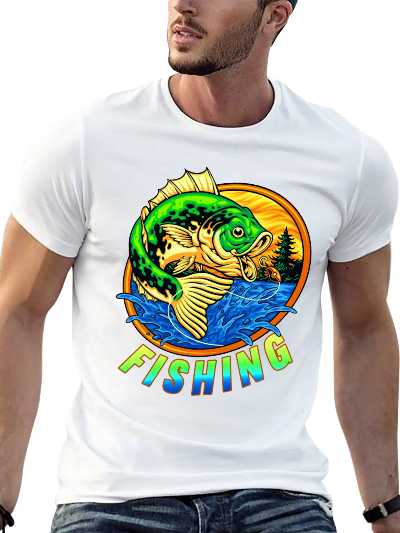 Fishing Graphic T-Shirt - Bass Design
