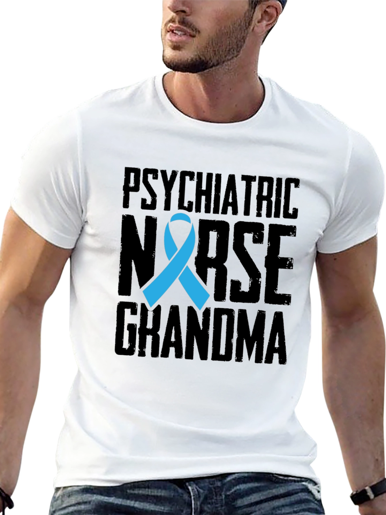 Psychiatric Nurse Grandma T-Shirt - Awareness Ribbon Tee