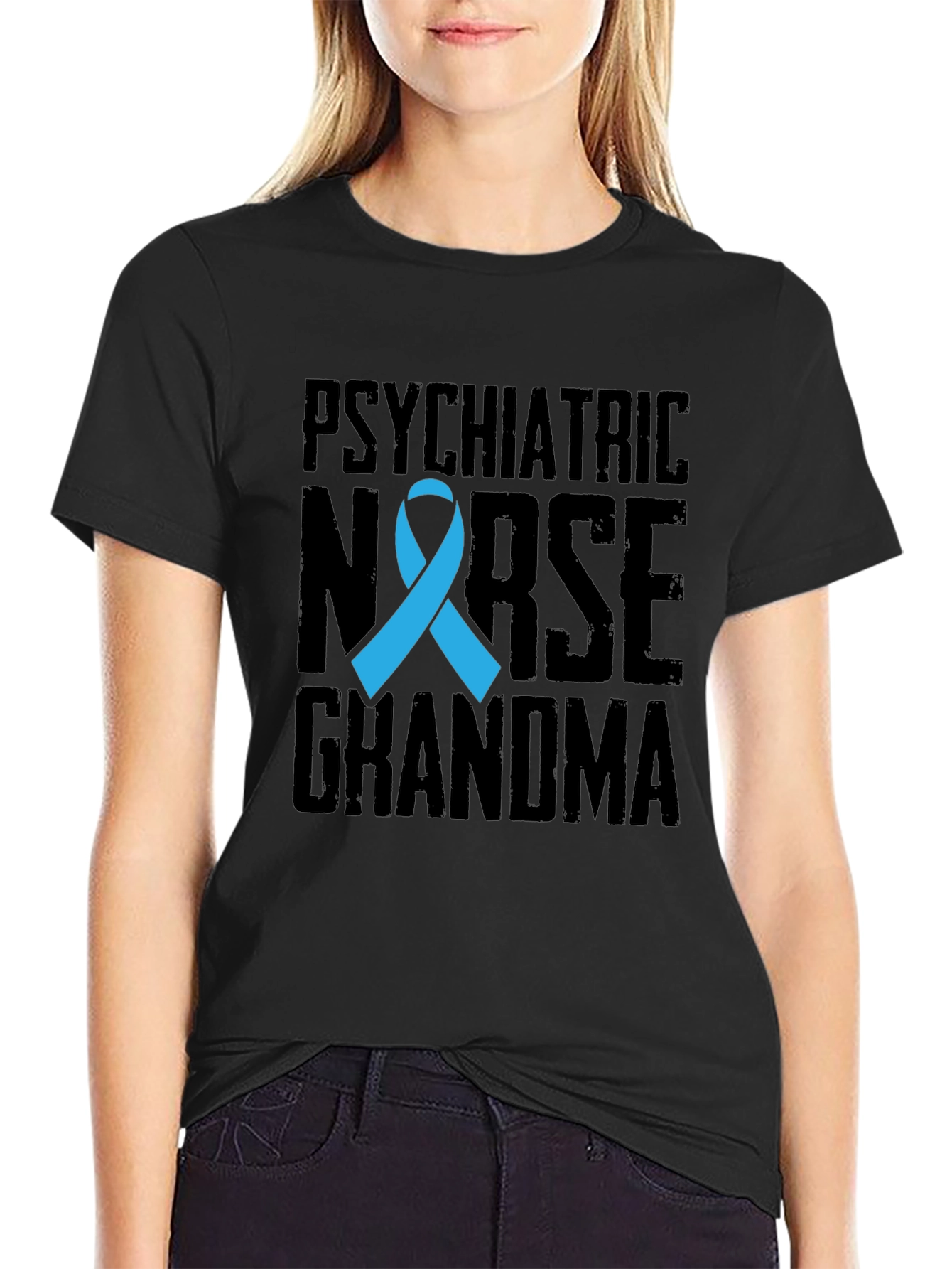 Psychiatric Nurse Grandma T-Shirt - Awareness Ribbon Tee