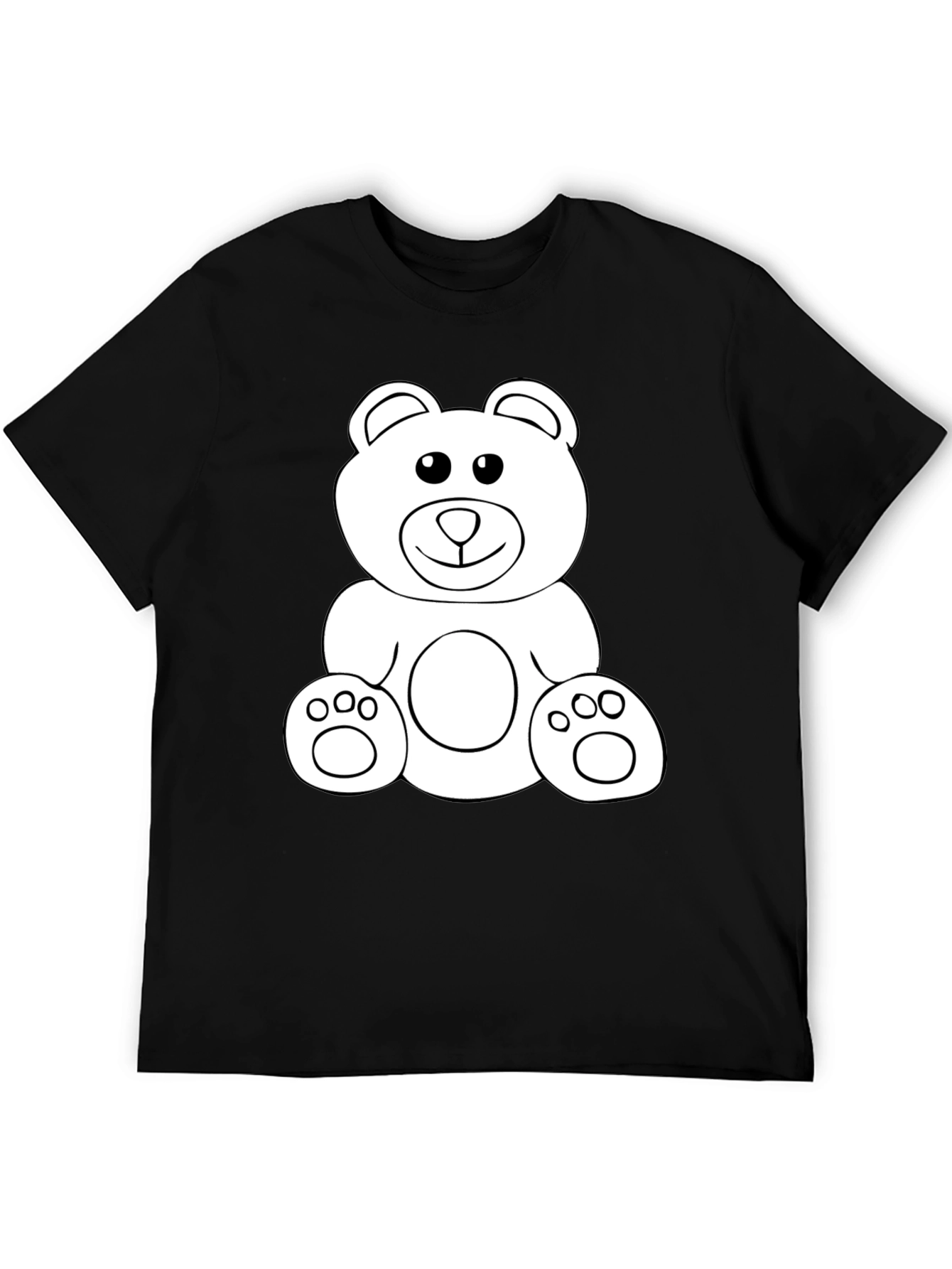 Teddy Bear Graphic Tee - Black Cotton Comfort