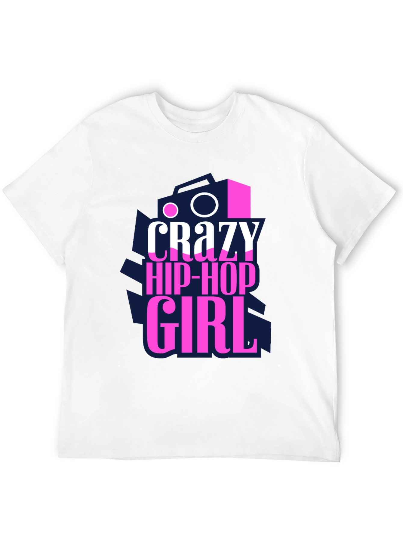 Crazy Hip-Hop Girl Graphic Tee - Black