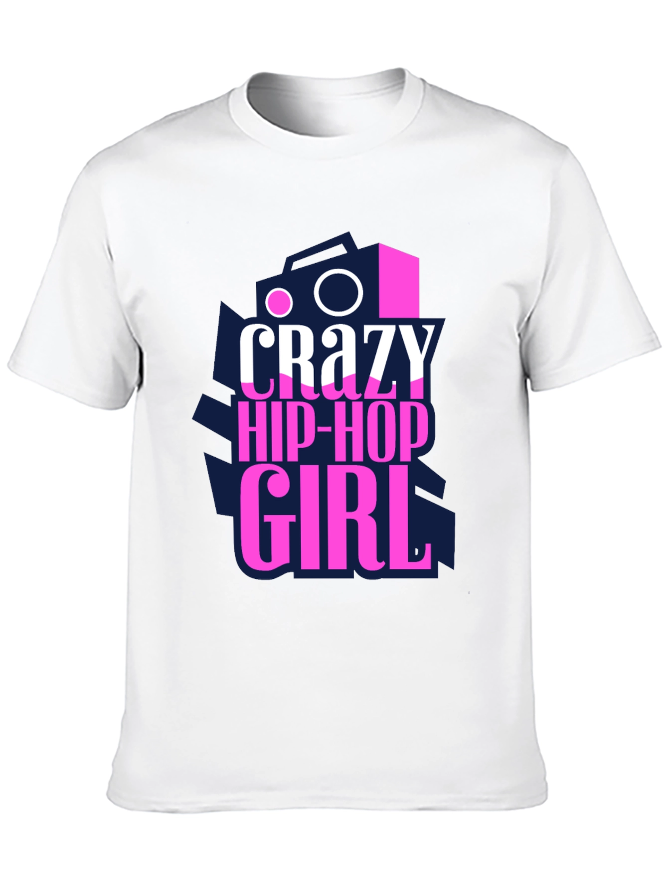 Crazy Hip-Hop Girl Graphic Tee - Black