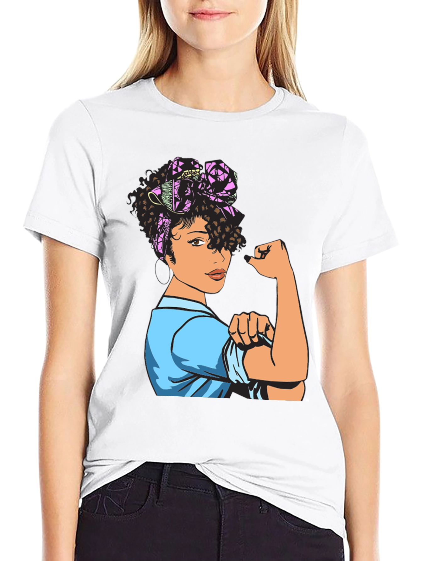Black Rosie the Riveter Women Empowerment T-Shirt