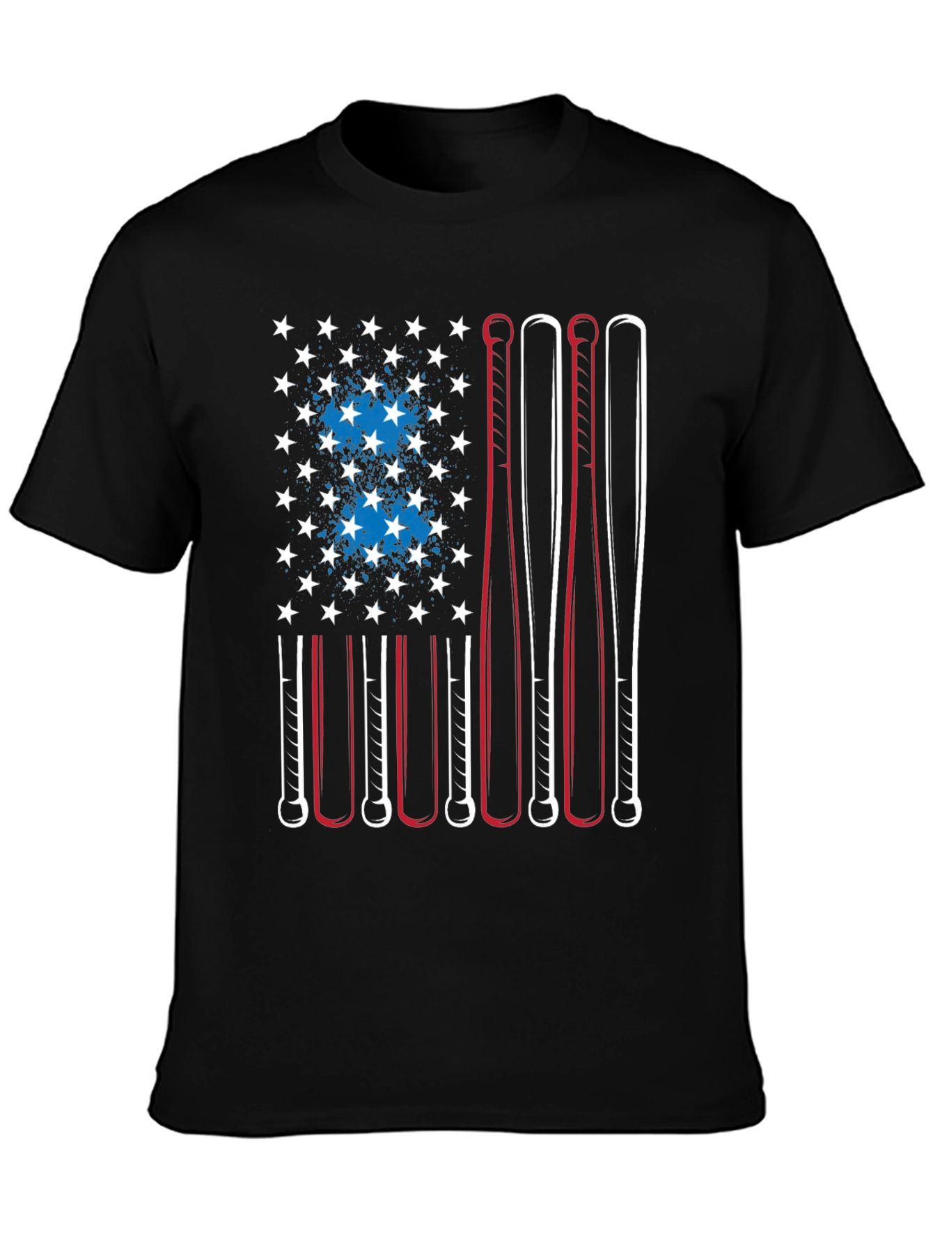 Baseball Bat American Flag T-Shirt