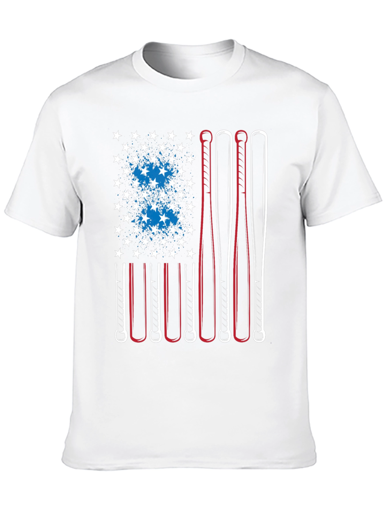Baseball Bat American Flag T-Shirt