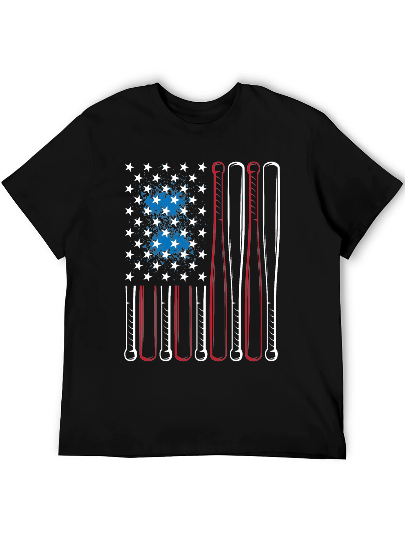 Baseball Bat American Flag T-Shirt