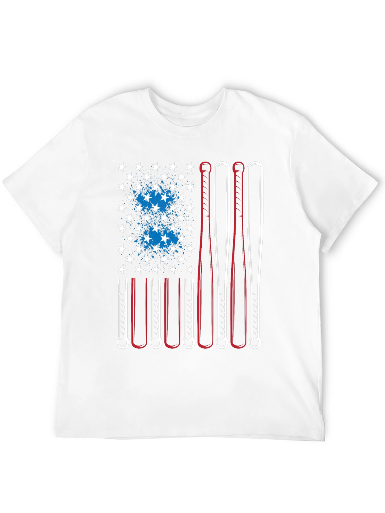 Baseball Bat American Flag T-Shirt