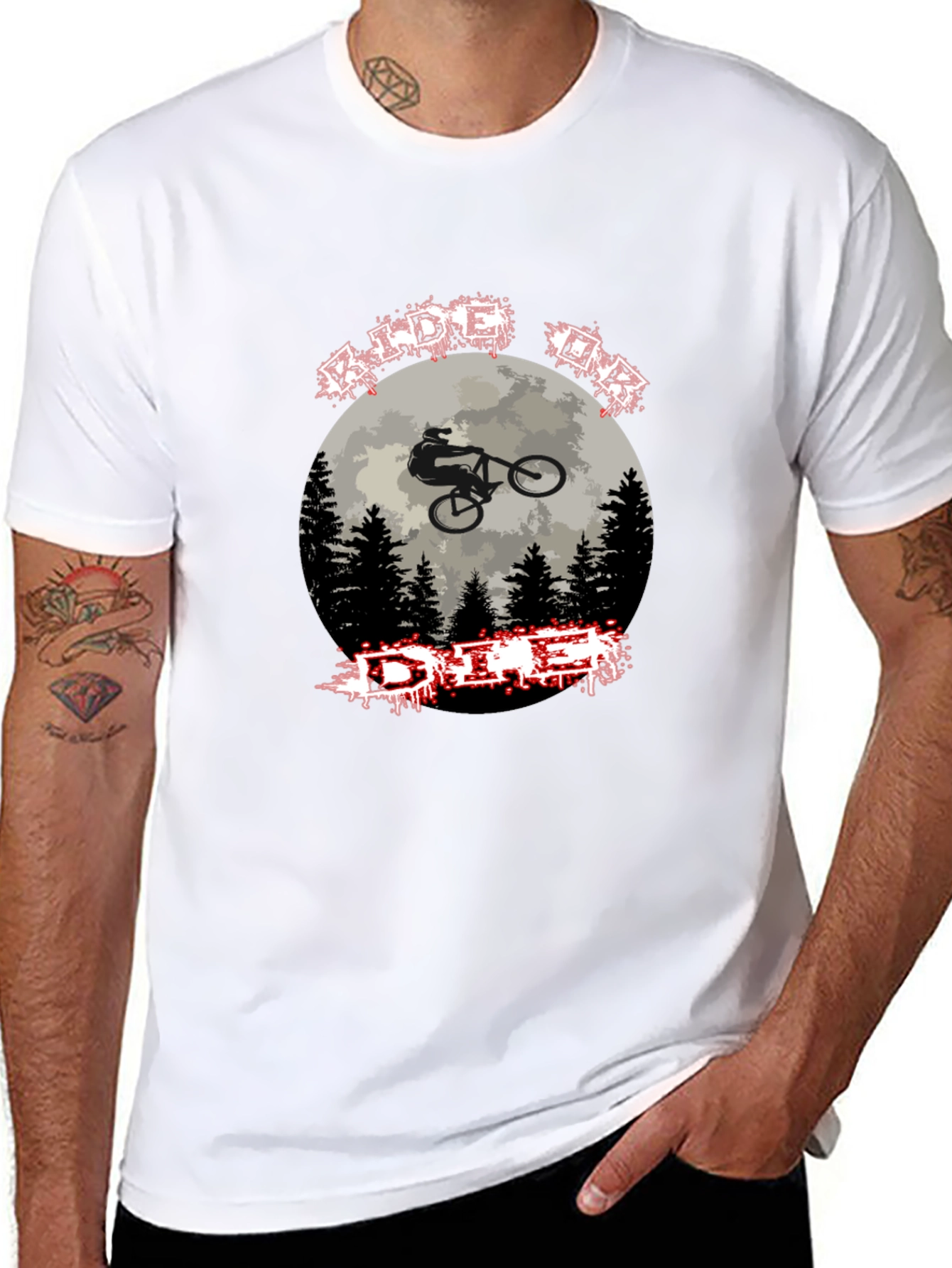 Ride or Die Mountain Biking Graphic Tee