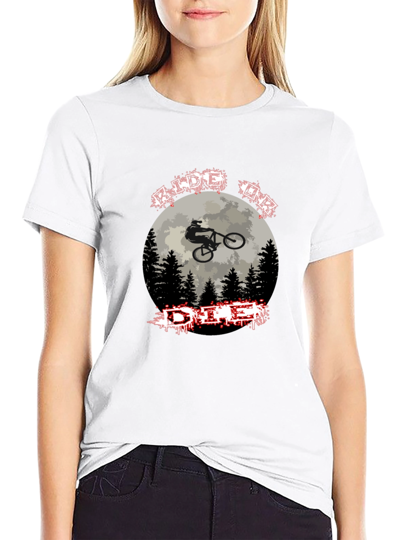 Ride or Die Mountain Biking Graphic Tee