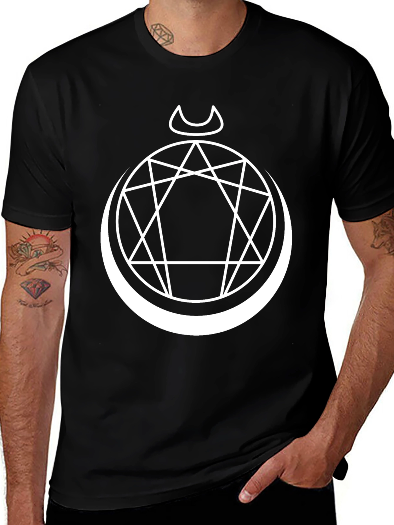 Occult Moon Phase Graphic T-Shirt