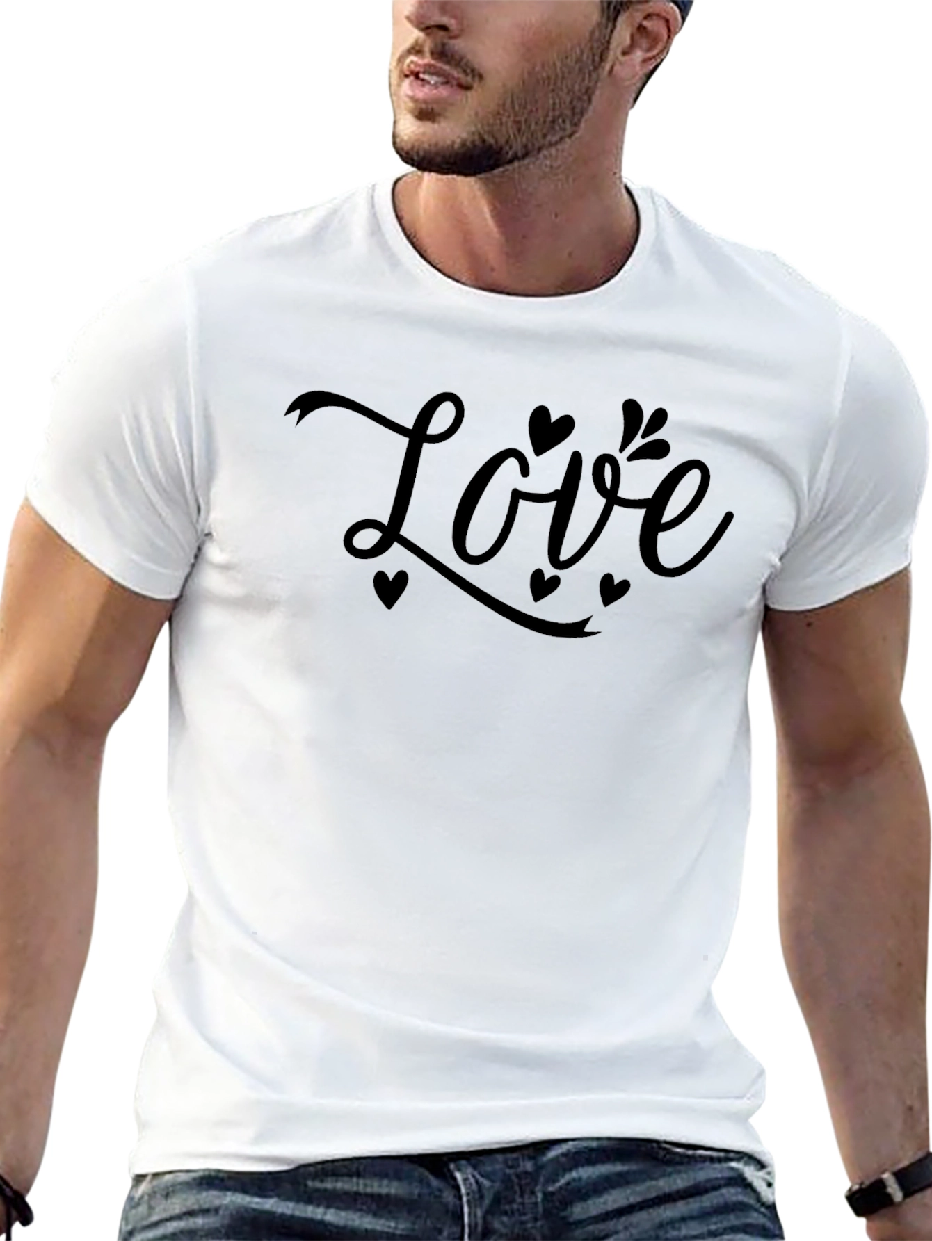 Love Hearts Black T-Shirt