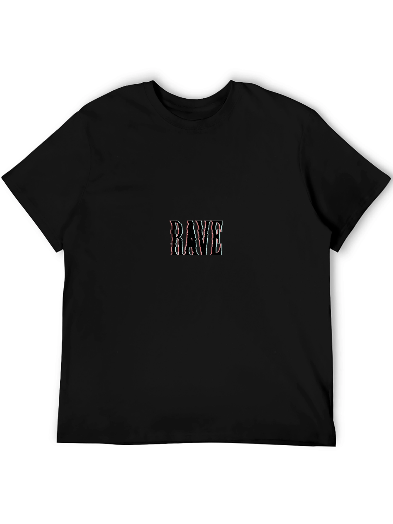 Rave Graphic Tee - Mens Black Crew Neck T-Shirt