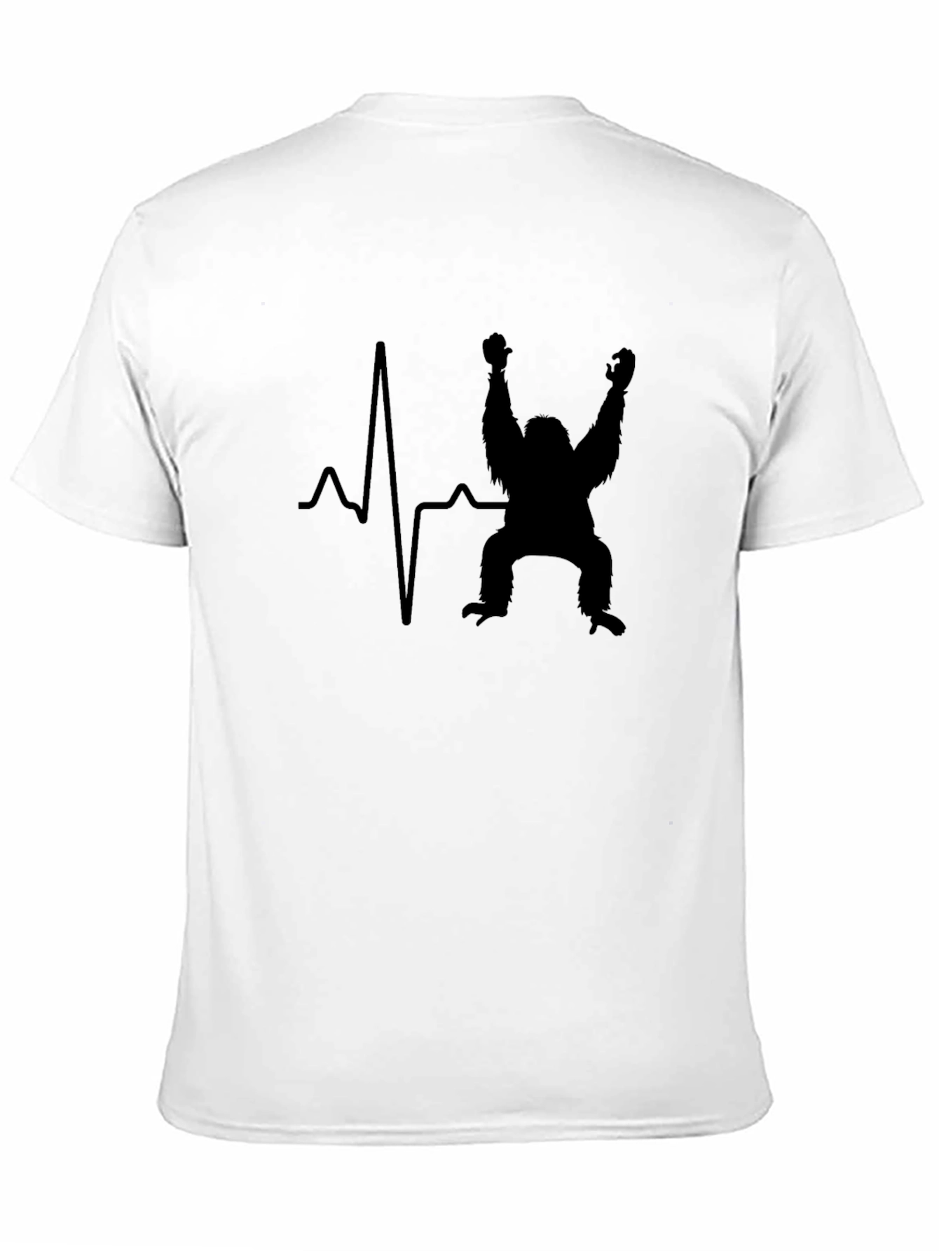 Heartbeat Gorilla T-Shirt - Black Crew Neck Tee