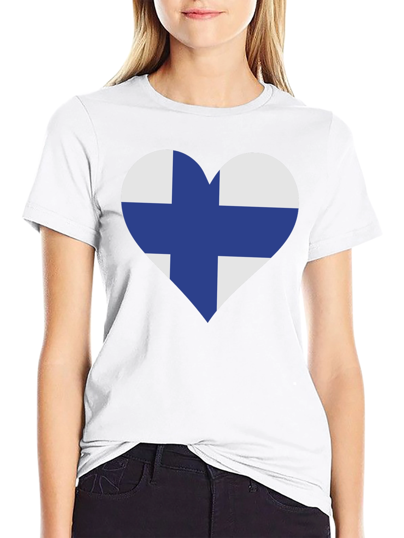 Finland Flag Heart T-Shirt - Finnish Pride Tee
