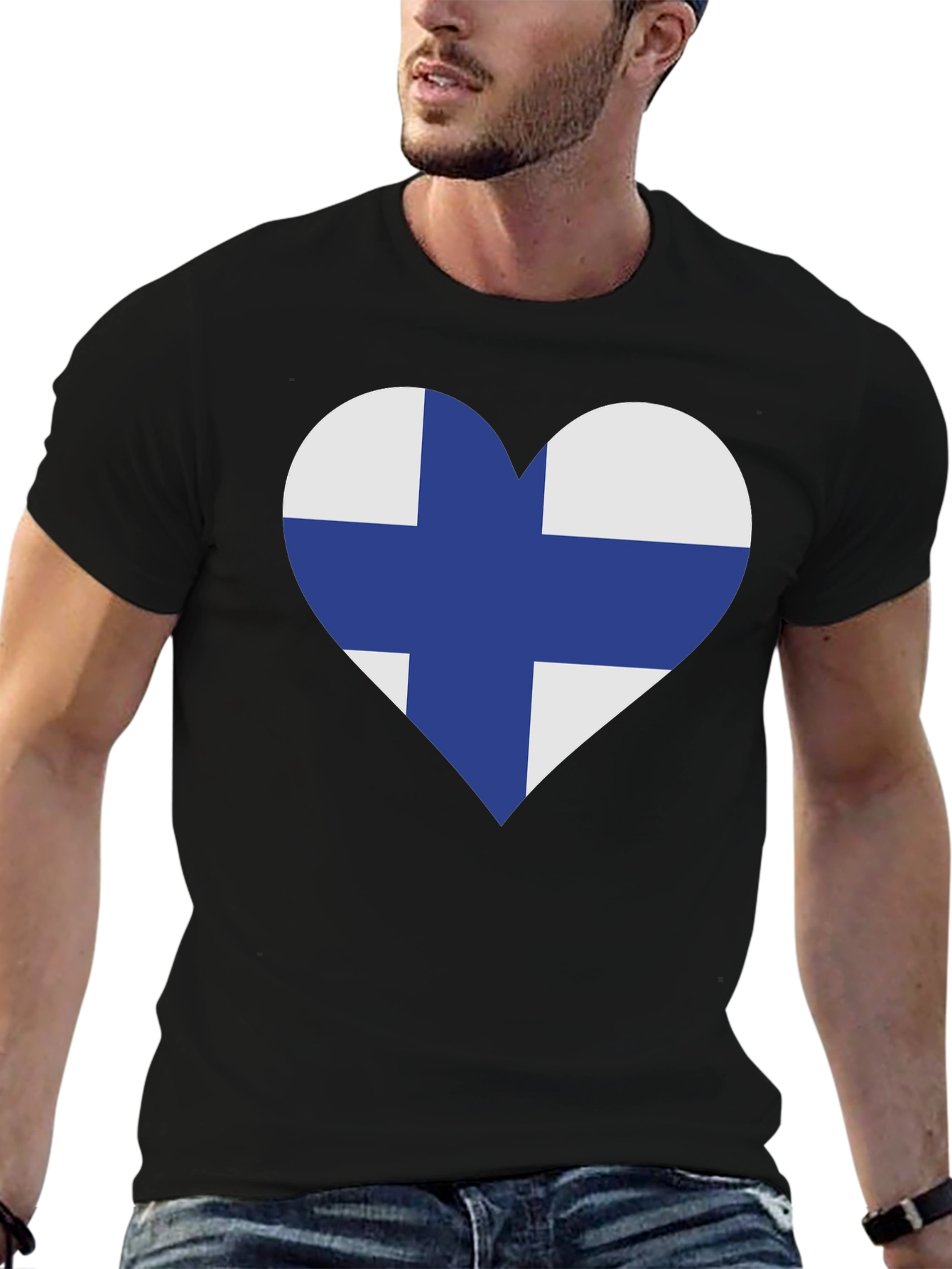 Finland Flag Heart T-Shirt - Finnish Pride Tee