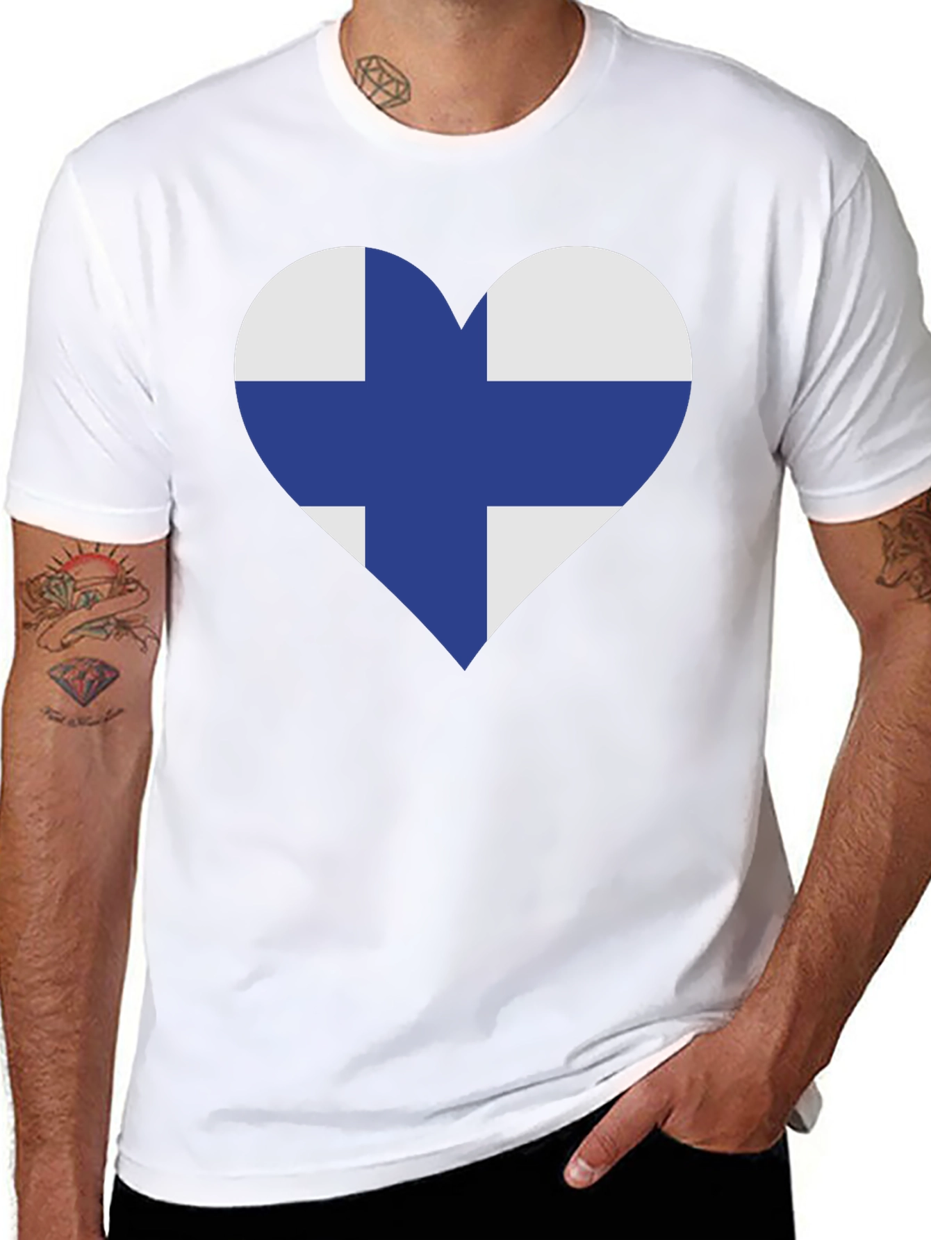 Finland Flag Heart T-Shirt - Finnish Pride Tee