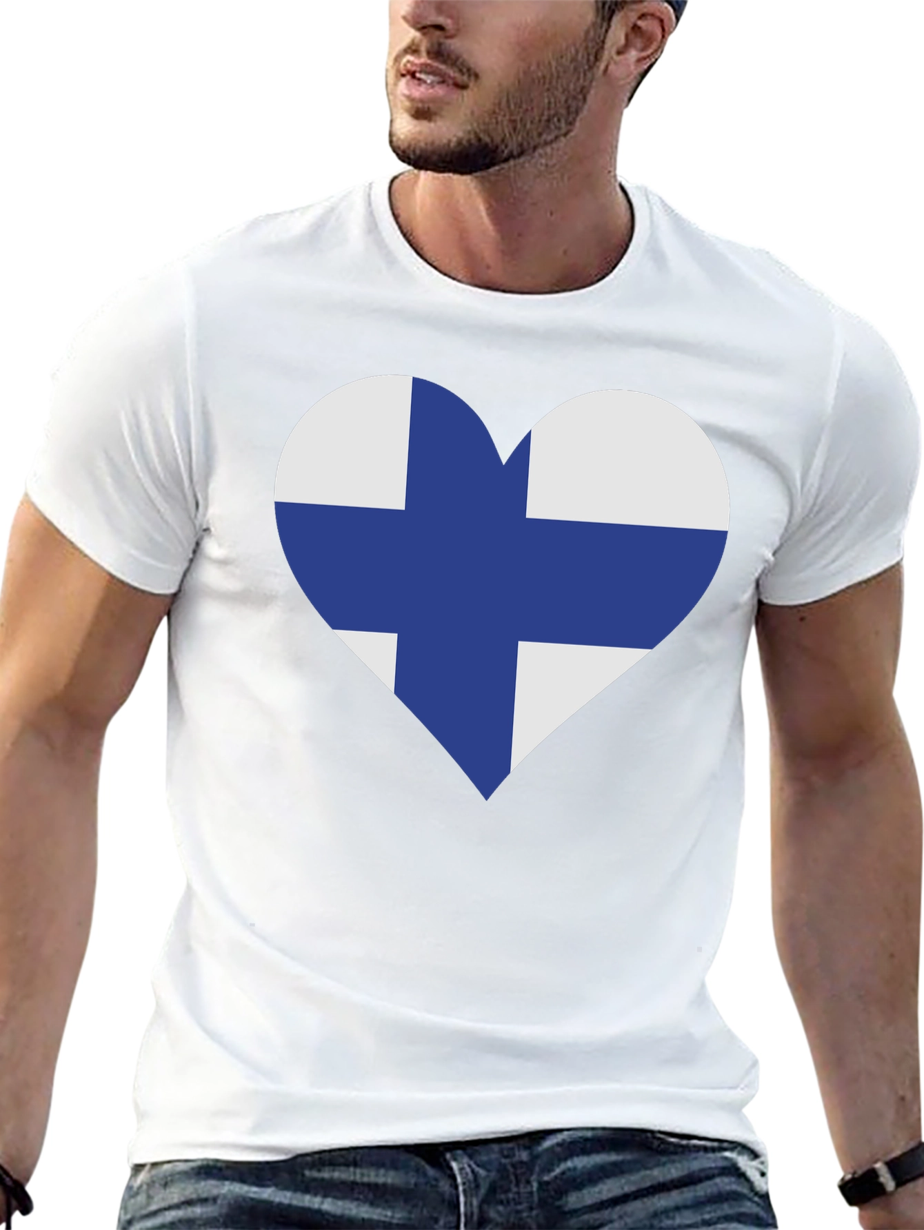 Finland Flag Heart T-Shirt - Finnish Pride Tee
