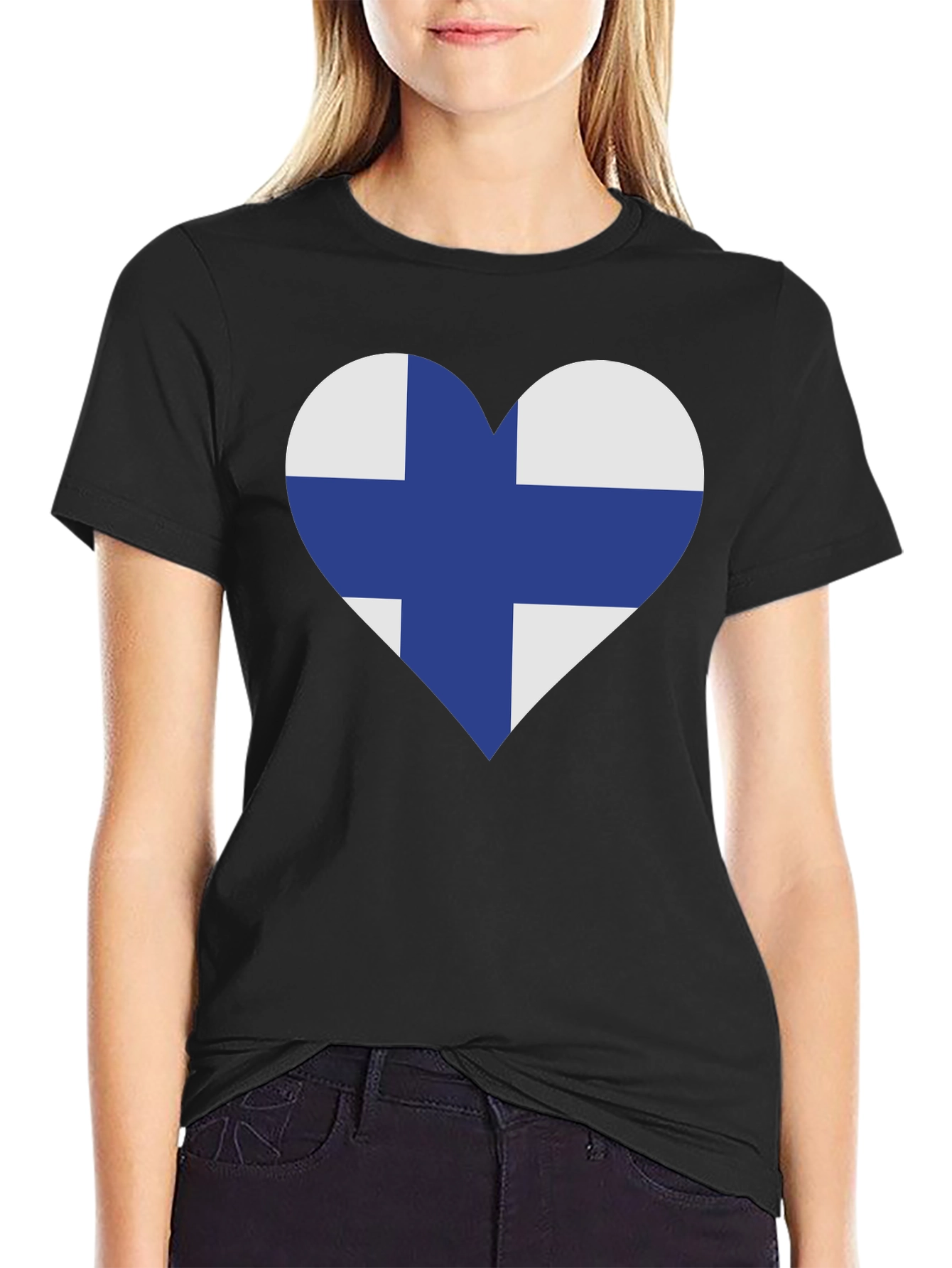 Finland Flag Heart T-Shirt - Finnish Pride Tee