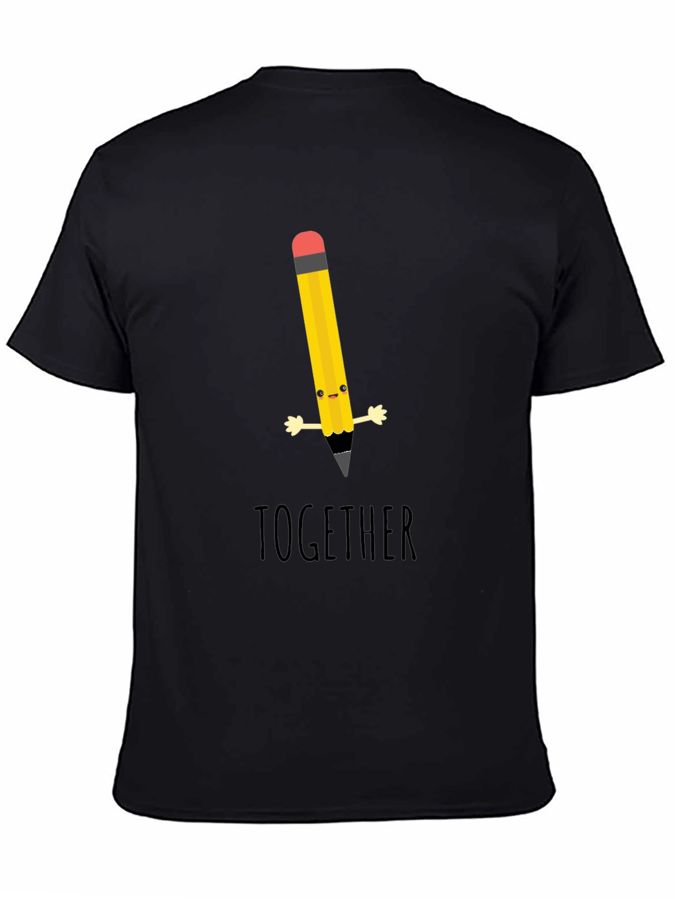 Cute Cartoon Pencil Together Graphic T-Shirt