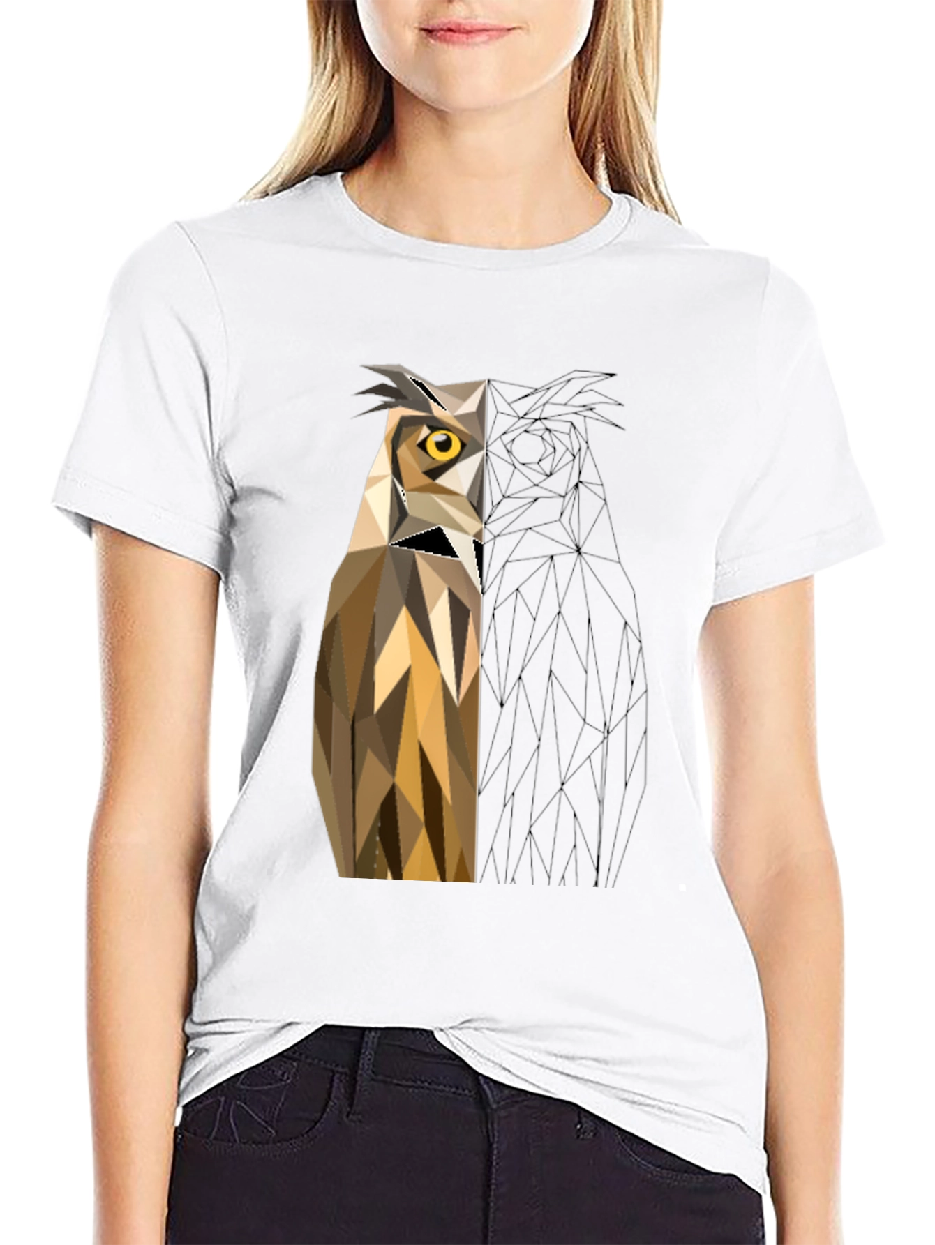 Geometric Owl T-Shirt - Modern Art Tee