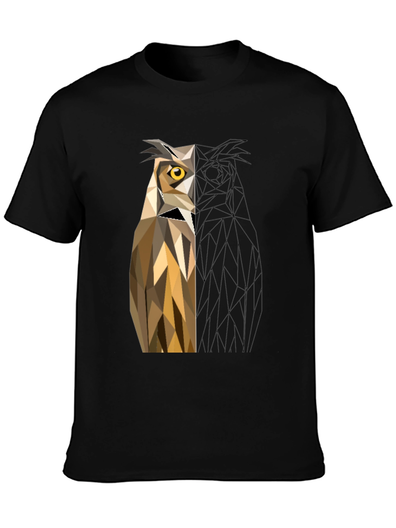 Geometric Owl T-Shirt - Modern Art Tee