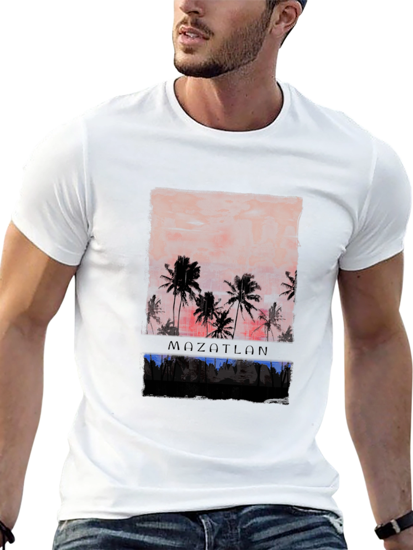 Mazatlan Palm Sunset Graphic T-Shirt