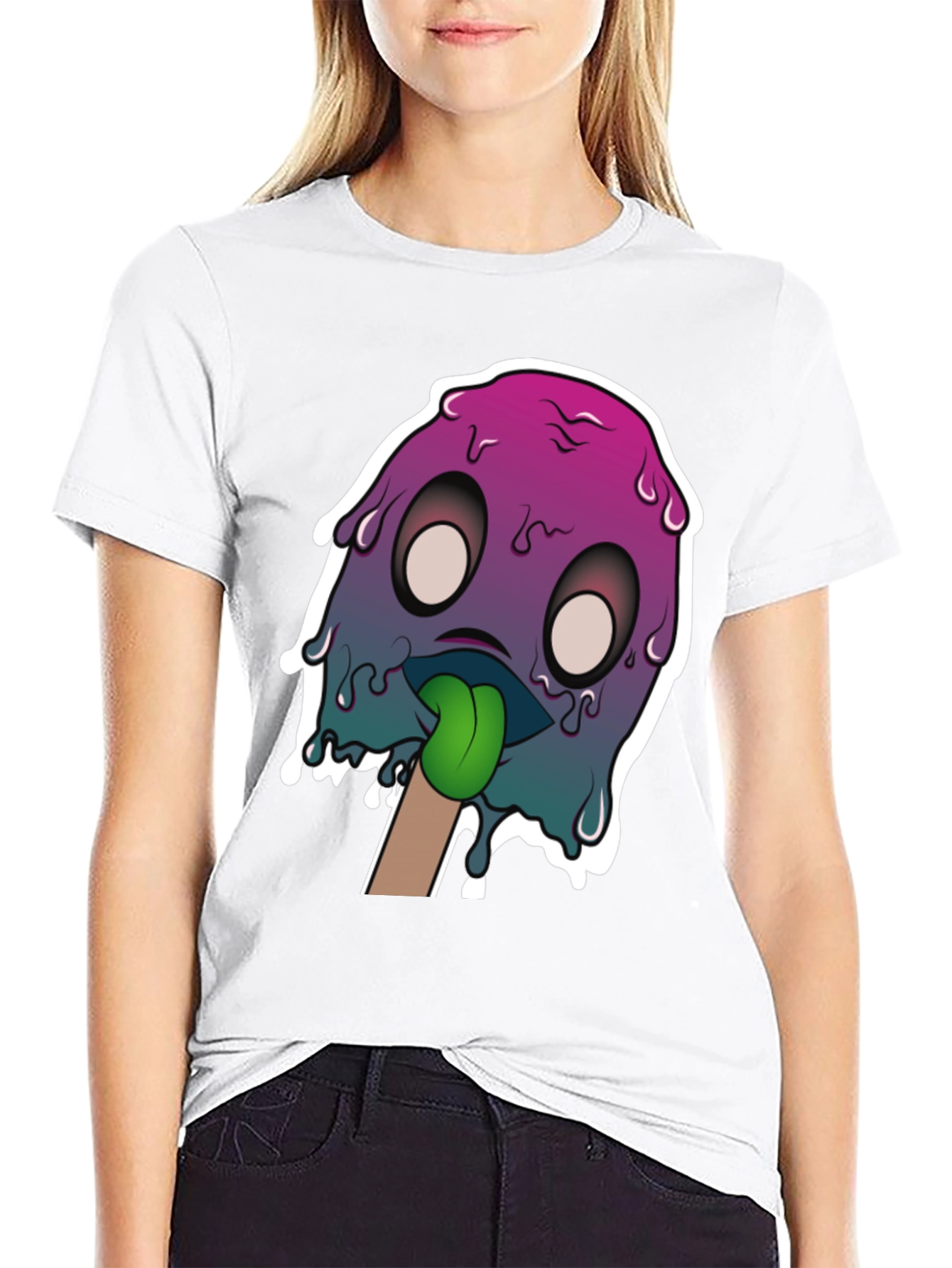 Melting Monster Graphic Tee - Unique Design