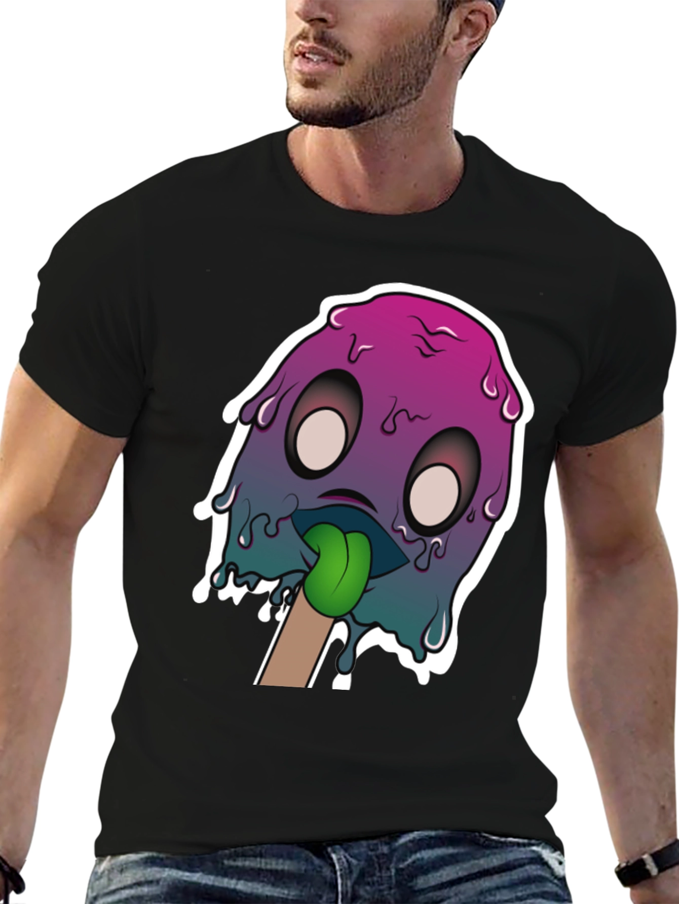 Melting Monster Graphic Tee - Unique Design