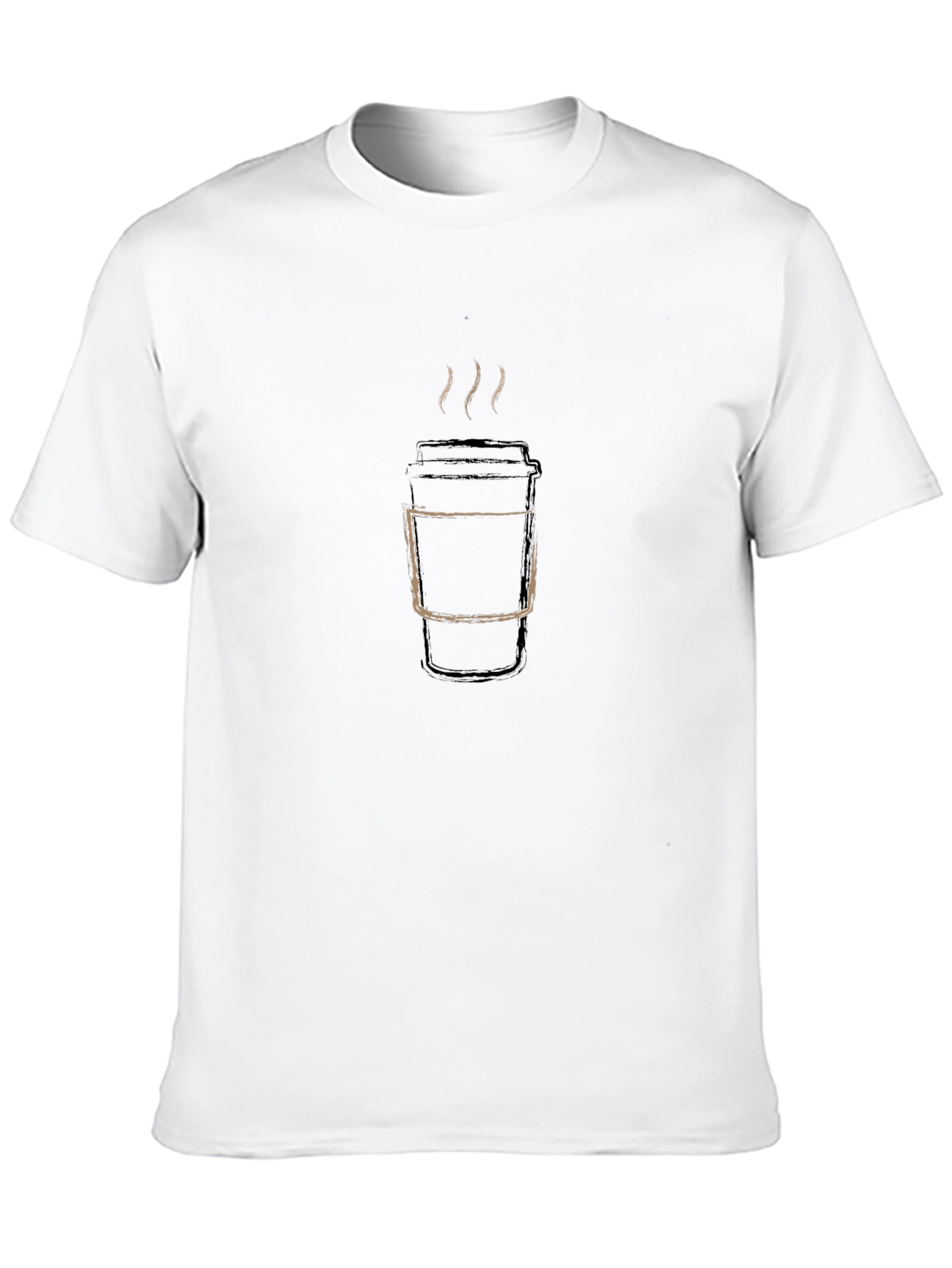 Coffee Cup Graphic Tee - Casual Black T-Shirt