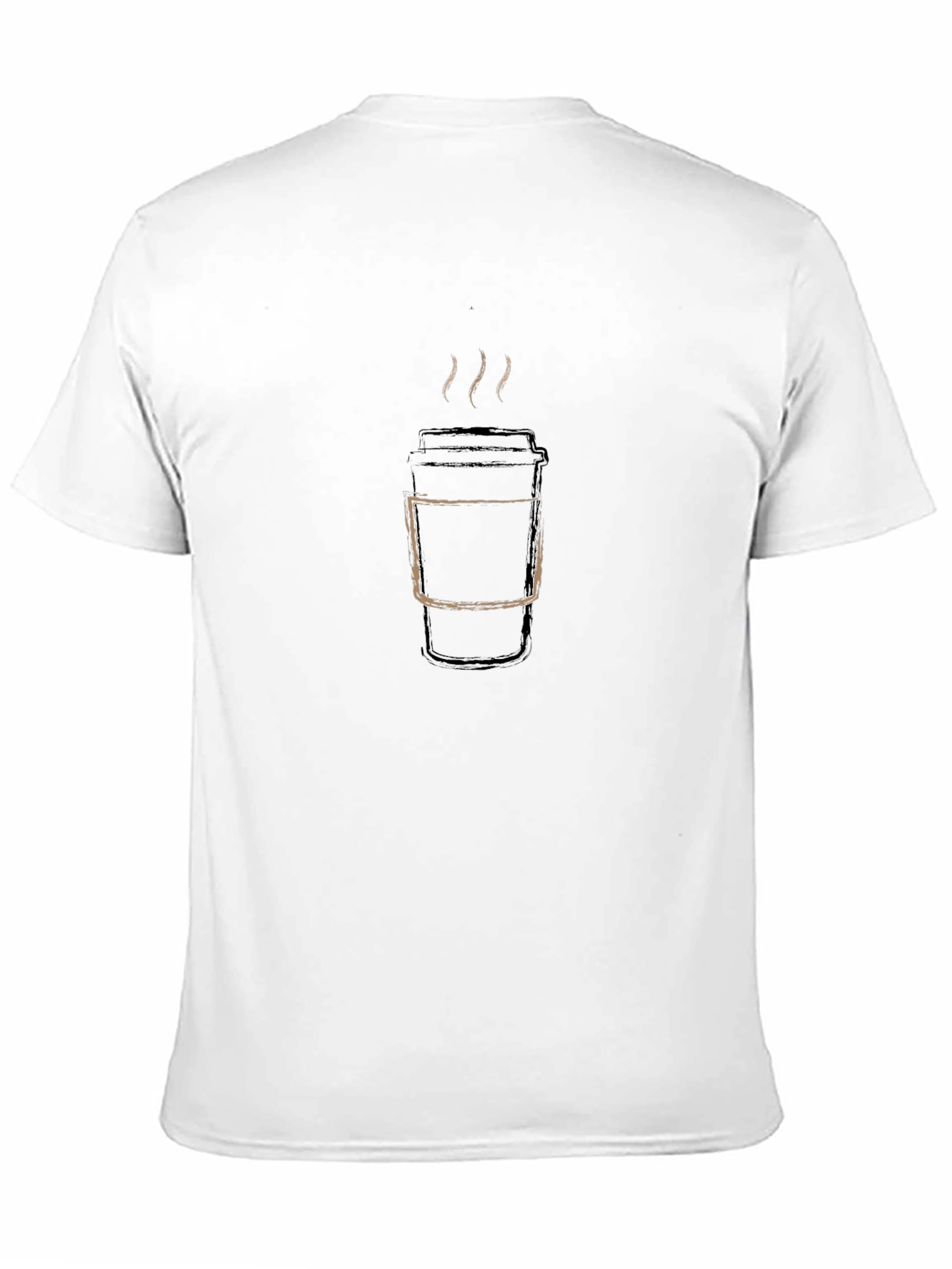 Coffee Cup Graphic Tee - Casual Black T-Shirt