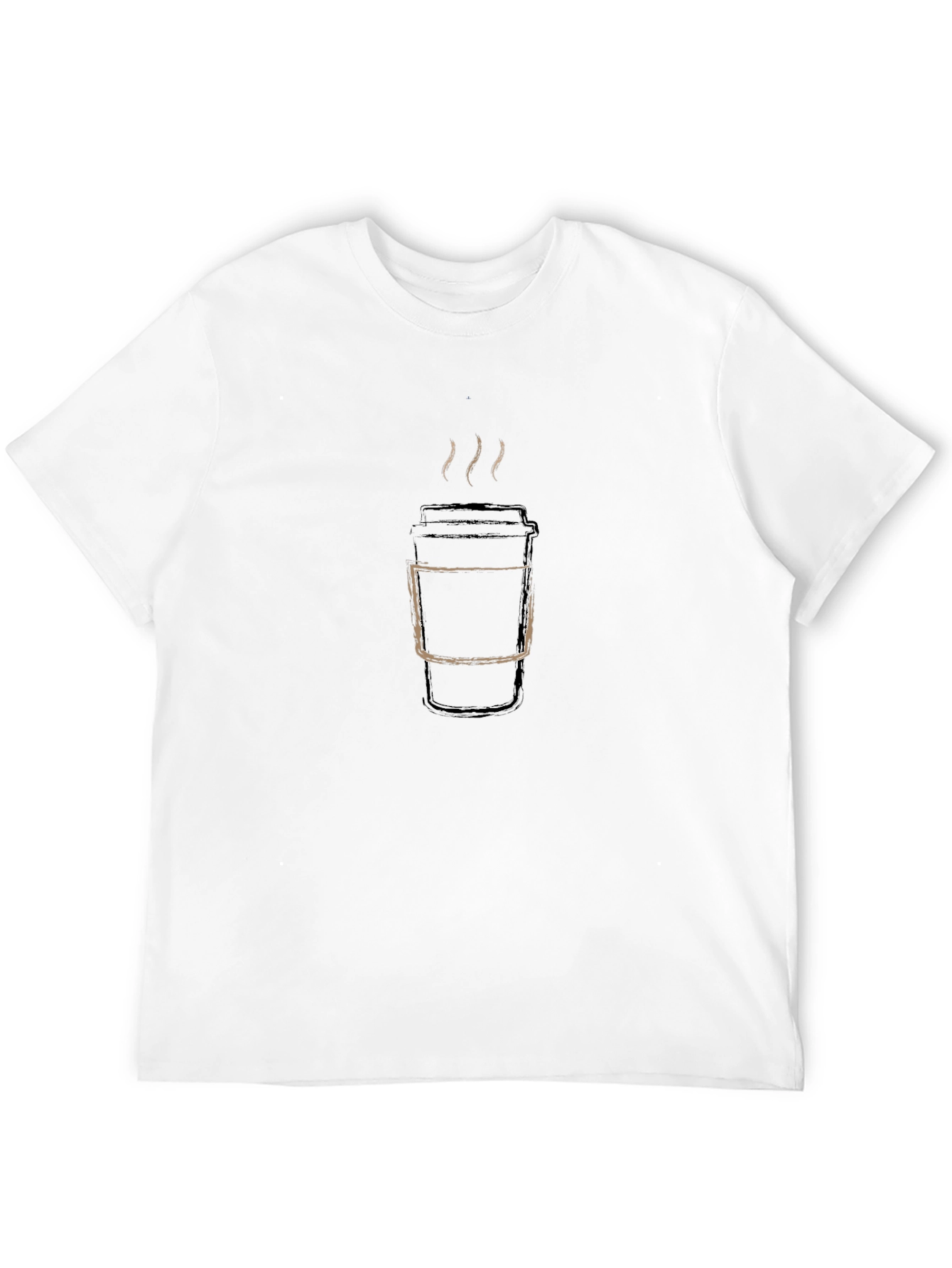 Coffee Cup Graphic Tee - Casual Black T-Shirt